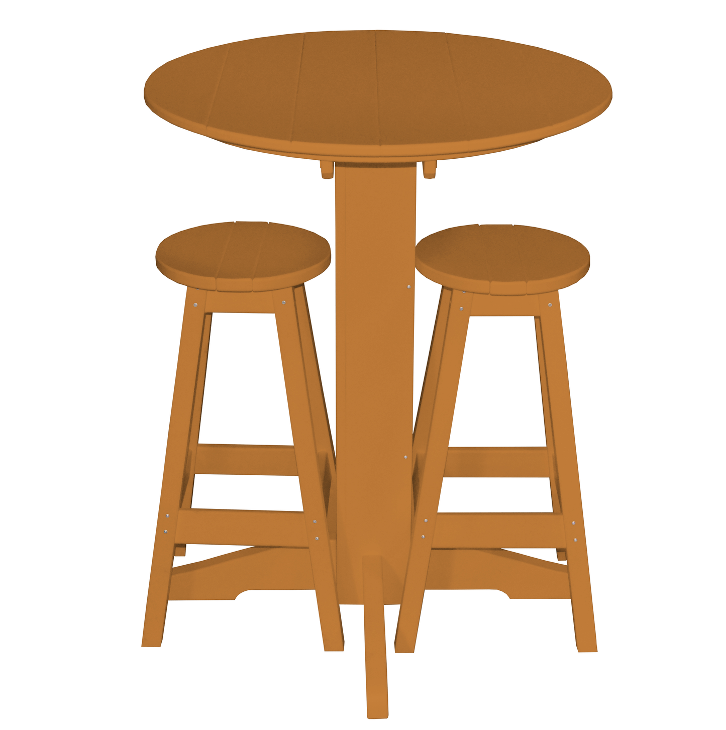 Bryton Park Poly Furniture Recycled Plastic 3 Piece Bar Set with 33" Round Table - LEAD TIME TO SHIP 10 BUSINESS DAYS