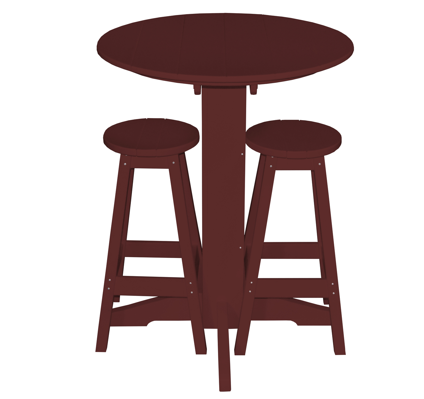 Bryton Park Poly Furniture Recycled Plastic 3 Piece Bar Set with 33" Round Table - LEAD TIME TO SHIP 10 BUSINESS DAYS