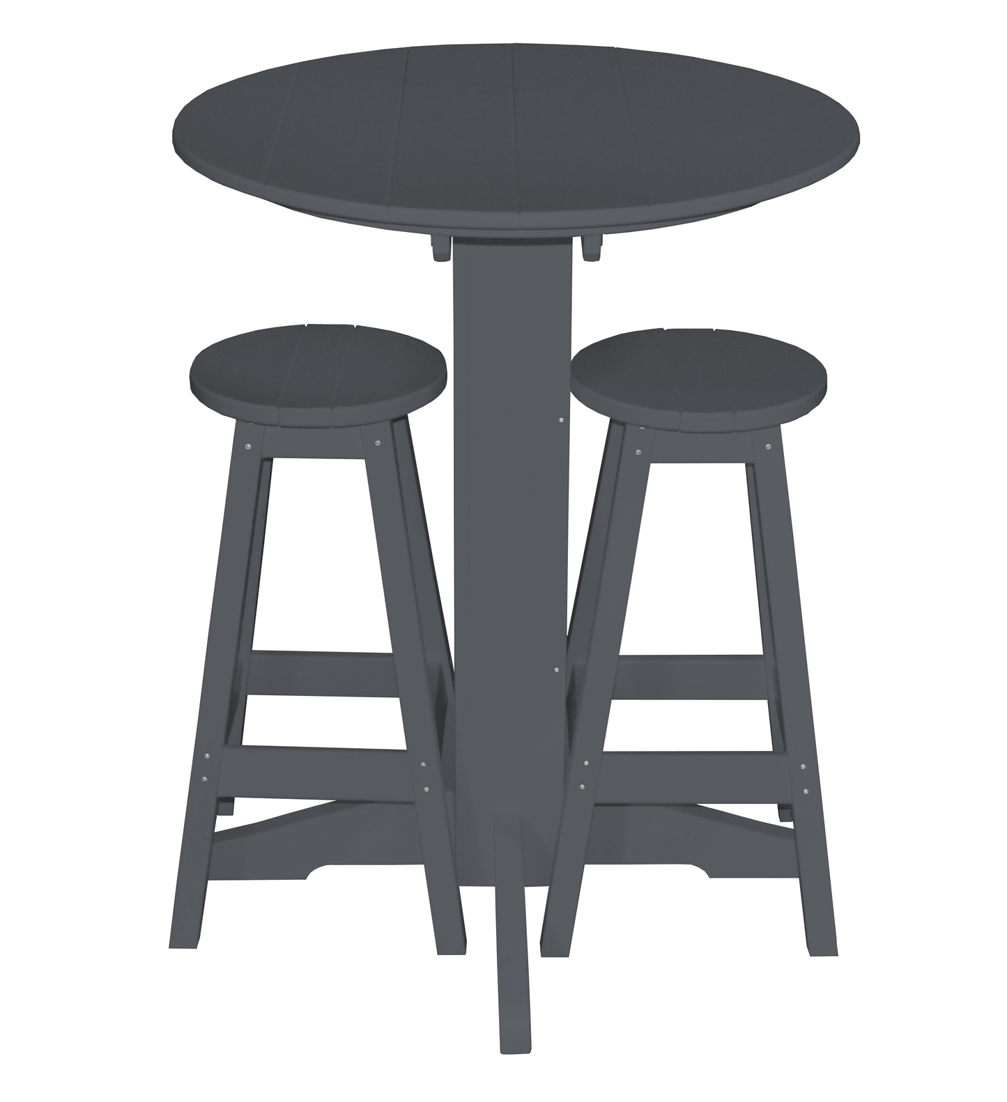 Bryton Park Poly Furniture Recycled Plastic 3 Piece Bar Set with 33" Round Table - LEAD TIME TO SHIP 10 BUSINESS DAYS