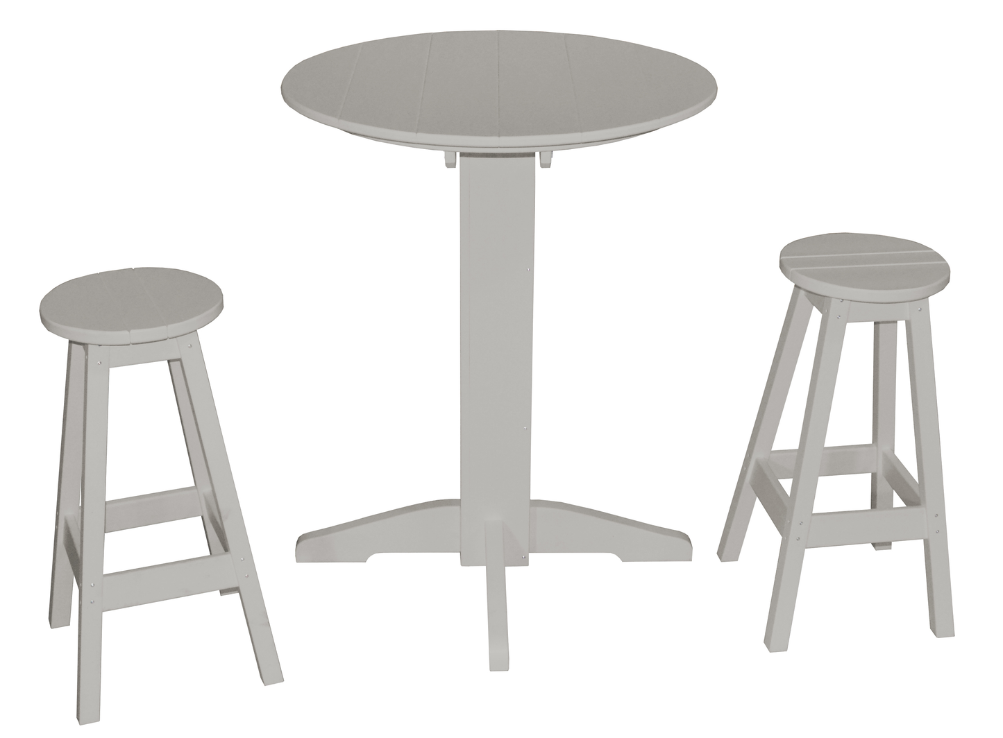 Bryton Park Poly Furniture Recycled Plastic 3 Piece Bar Set with 33" Round Table - LEAD TIME TO SHIP 10 BUSINESS DAYS