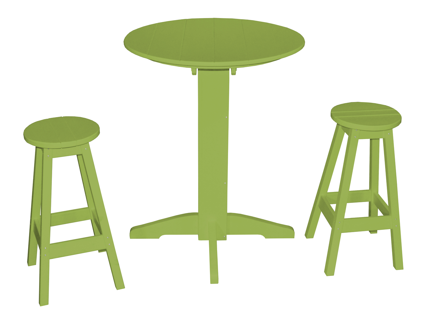 Bryton Park Poly Furniture Recycled Plastic 3 Piece Bar Set with 33" Round Table - LEAD TIME TO SHIP 10 BUSINESS DAYS
