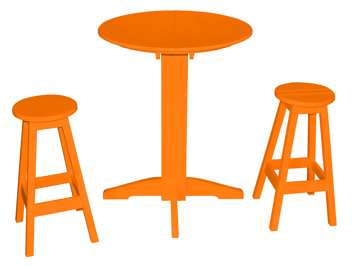 Bryton Park Poly Furniture Recycled Plastic 3 Piece Bar Set with 33" Round Table - LEAD TIME TO SHIP 10 BUSINESS DAYS