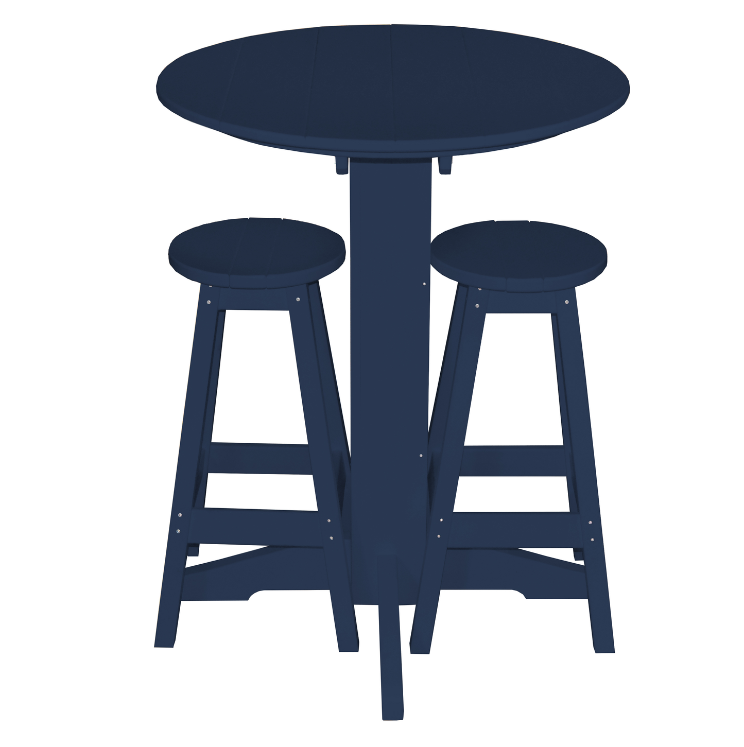 Bryton Park Poly Furniture Recycled Plastic 3 Piece Bar Set with 33" Round Table - LEAD TIME TO SHIP 10 BUSINESS DAYS