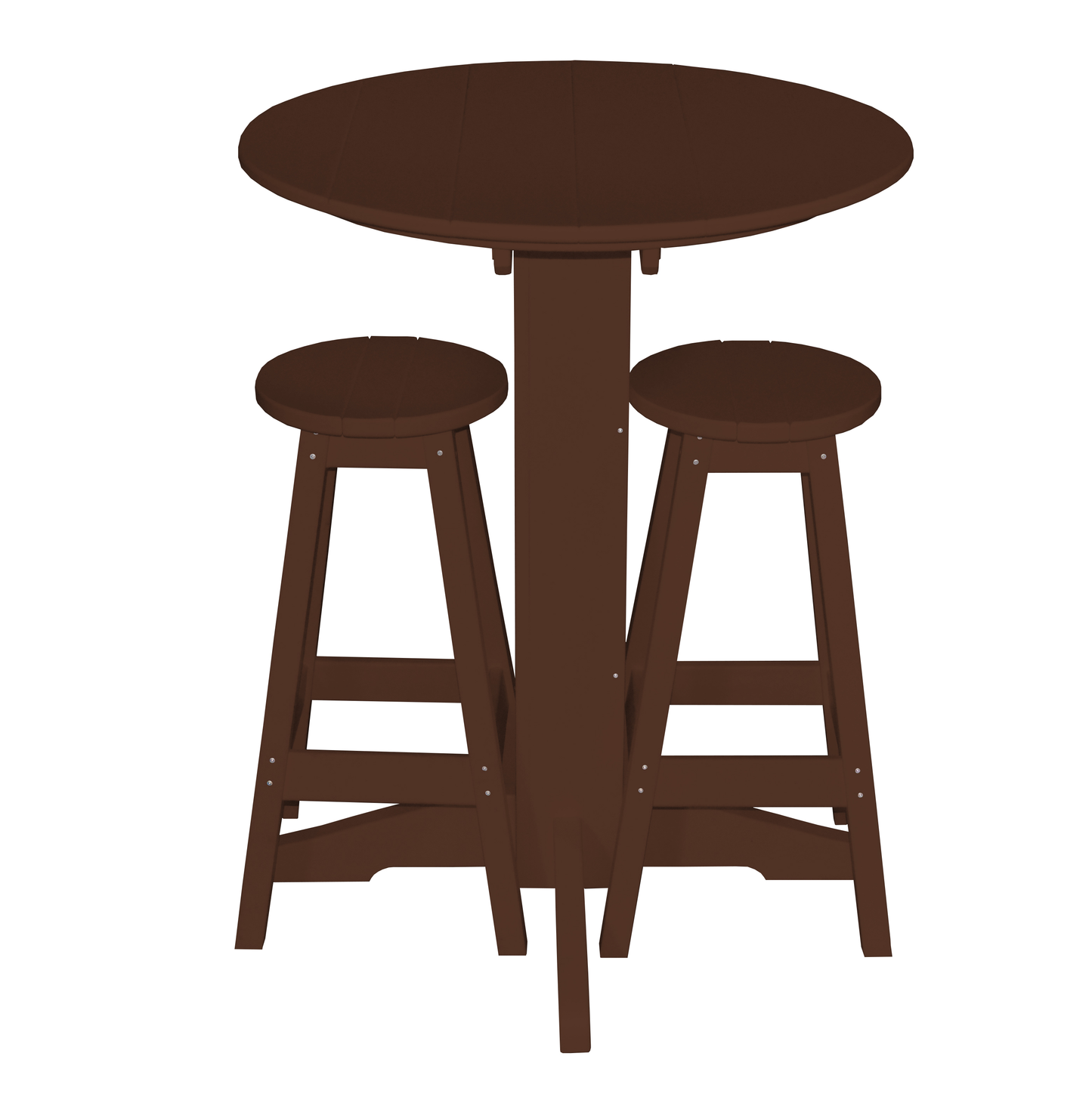 Bryton Park Poly Furniture Recycled Plastic 3 Piece Bar Set with 33" Round Table - LEAD TIME TO SHIP 10 BUSINESS DAYS