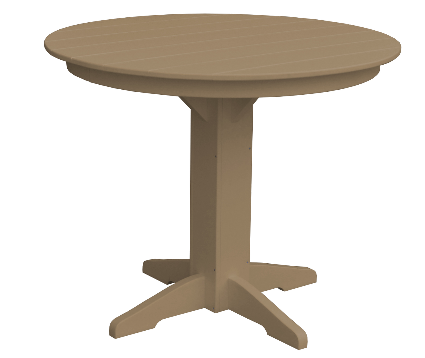 Bryton Park Poly Furniture Recycled Plastic 44" Round Counter Table (Counter Height) - LEAD TIME TO SHIP 10 BUSINESS DAYS