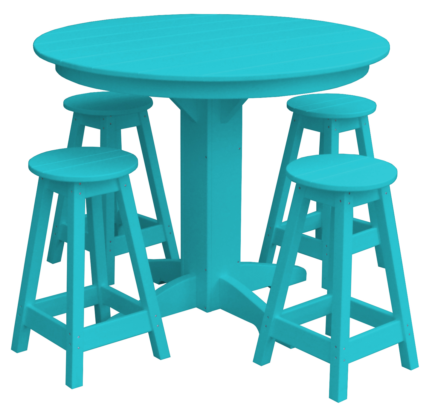 Bryton Park Poly Furniture Recycled Plastic 44in. Balcony Table with 4 Round Counter Stools 5 Piece Set (Counter Height) - LEAD TIME TO SHIP 10 BUSINESS DAYS