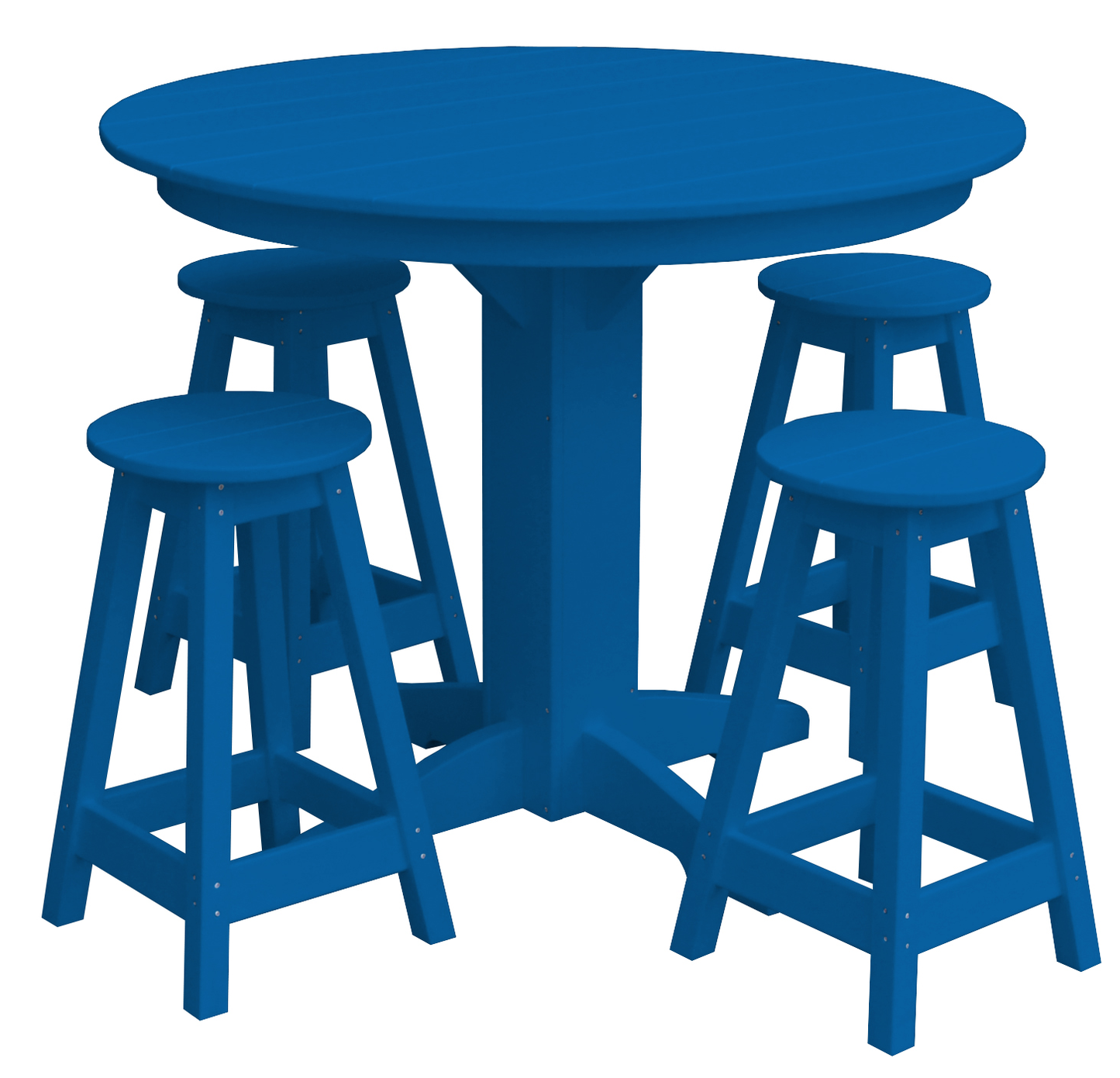 Bryton Park Poly Furniture Recycled Plastic 44in. Balcony Table with 4 Round Counter Stools 5 Piece Set (Counter Height) - LEAD TIME TO SHIP 10 BUSINESS DAYS