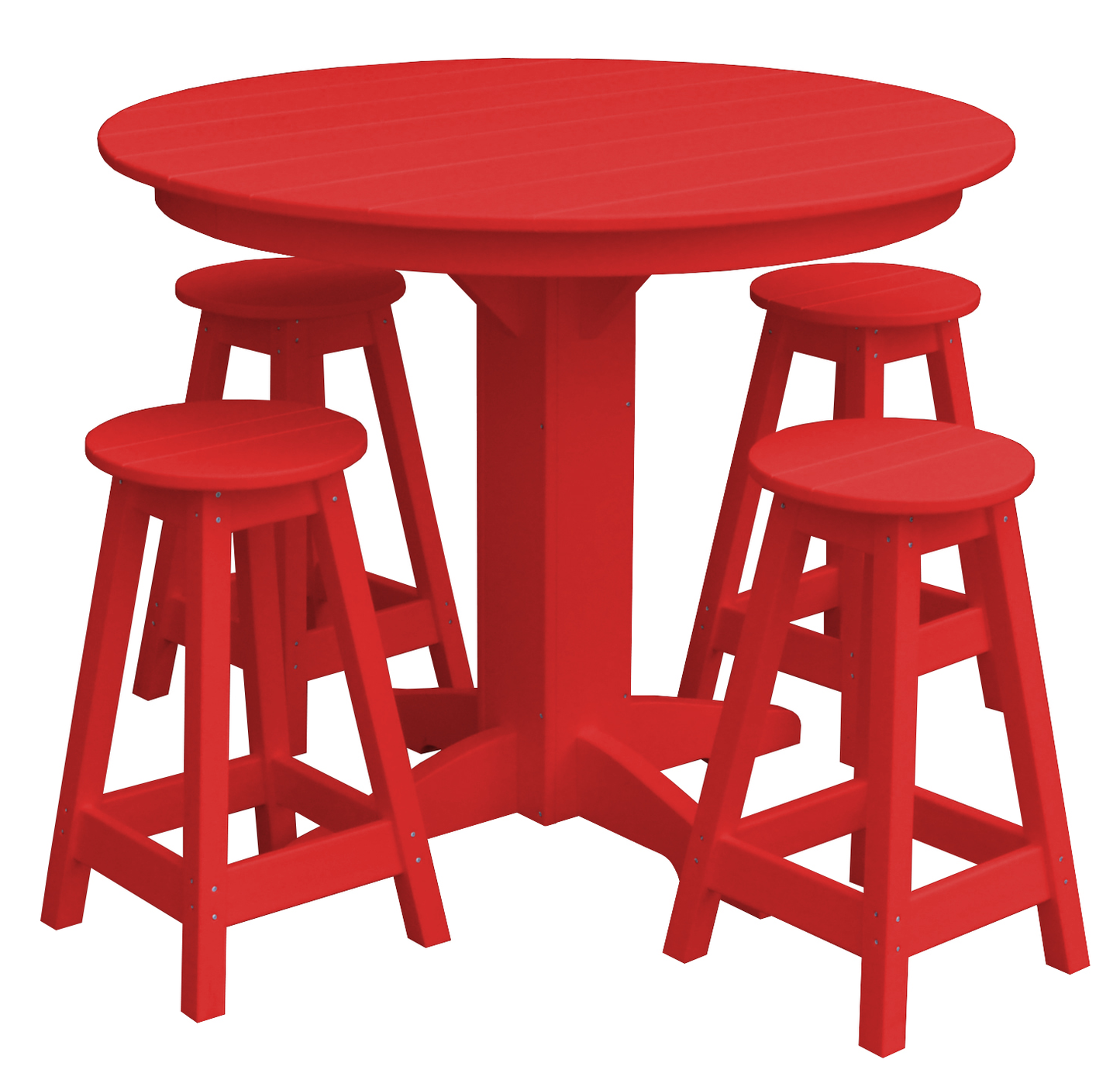 Bryton Park Poly Furniture Recycled Plastic 44in. Balcony Table with 4 Round Counter Stools 5 Piece Set (Counter Height) - LEAD TIME TO SHIP 10 BUSINESS DAYS