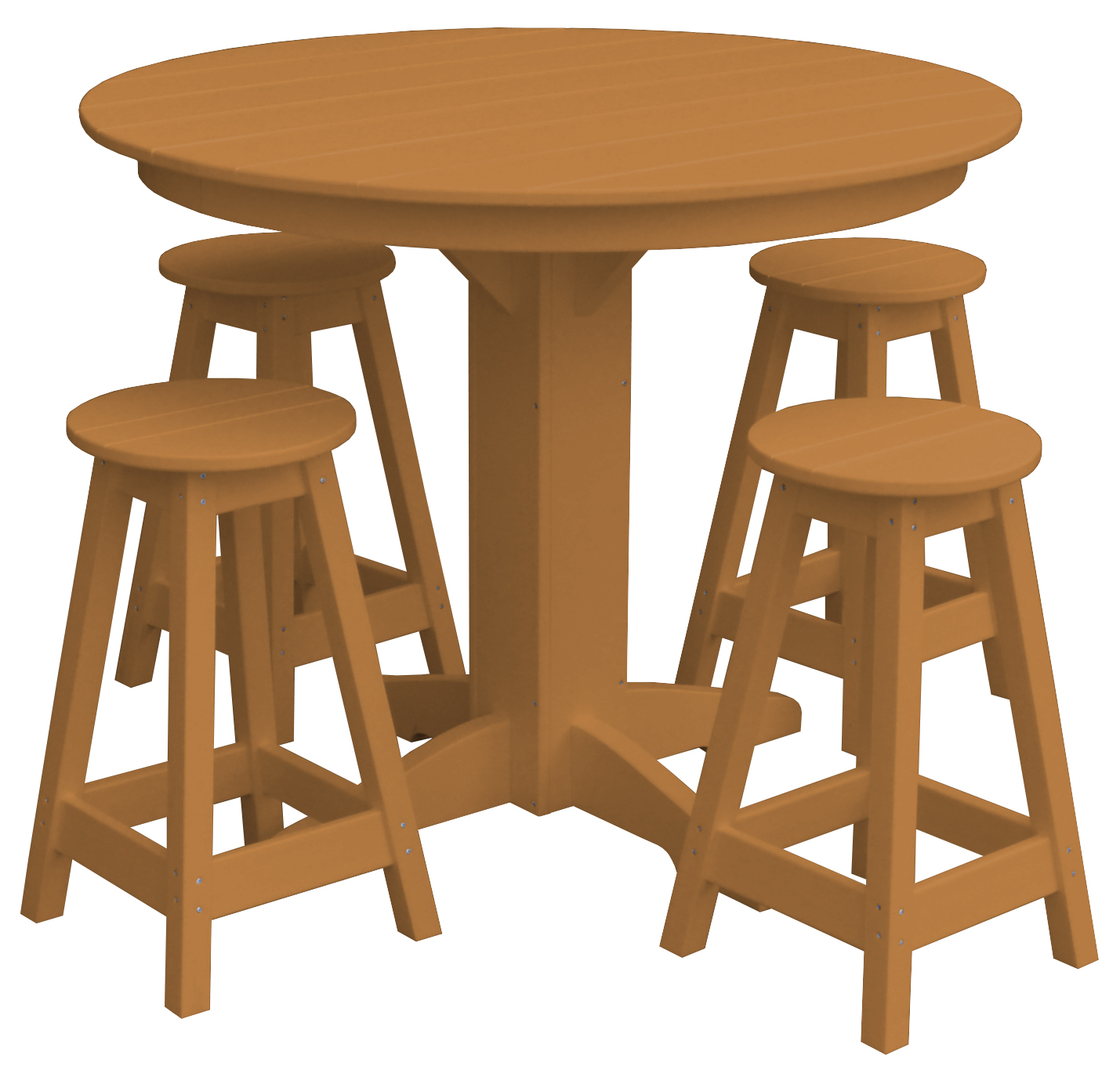 Bryton Park Poly Furniture Recycled Plastic 44in. Balcony Table with 4 Round Counter Stools 5 Piece Set (Counter Height) - LEAD TIME TO SHIP 10 BUSINESS DAYS