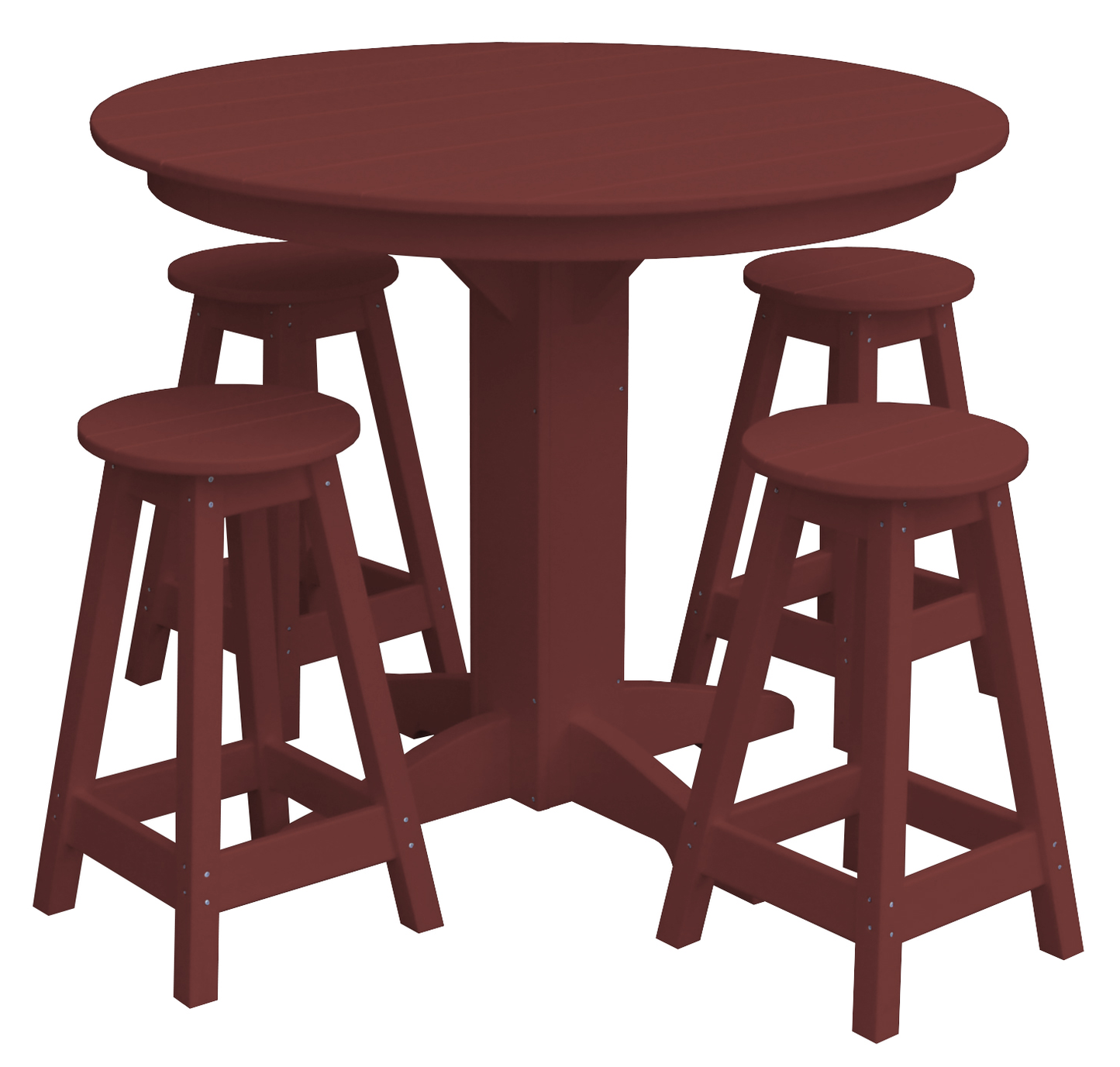 Bryton Park Poly Furniture Recycled Plastic 44in. Balcony Table with 4 Round Counter Stools 5 Piece Set (Counter Height) - LEAD TIME TO SHIP 10 BUSINESS DAYS