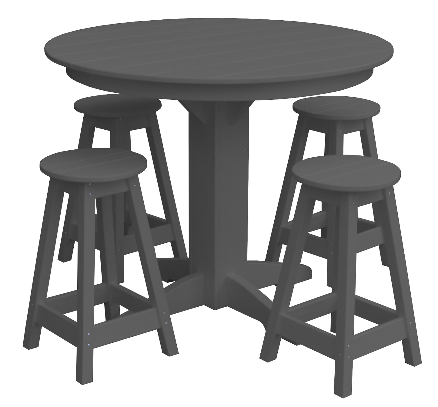 Bryton Park Poly Furniture Recycled Plastic 44in. Balcony Table with 4 Round Counter Stools 5 Piece Set (Counter Height) - LEAD TIME TO SHIP 10 BUSINESS DAYS