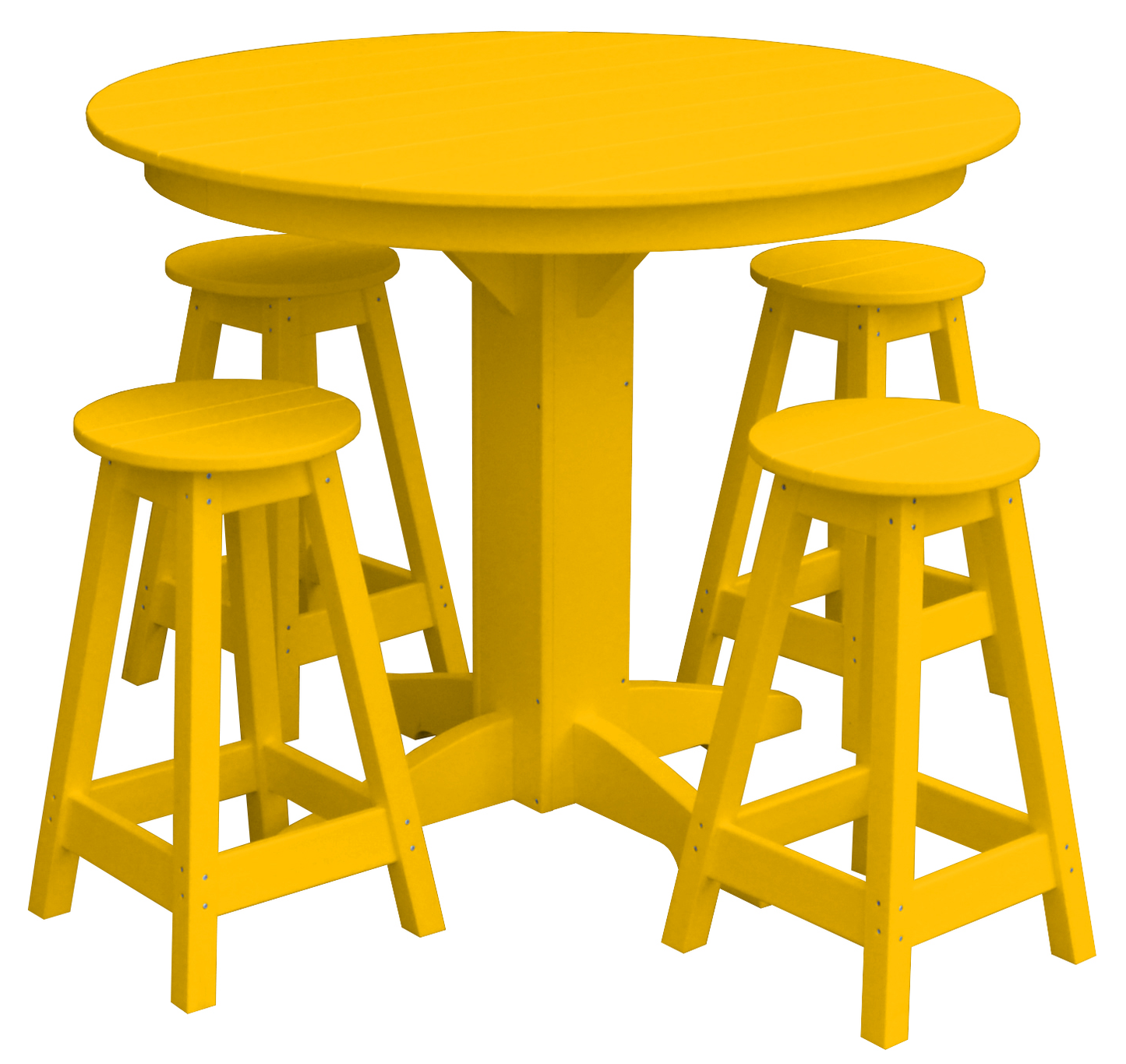 Bryton Park Poly Furniture Recycled Plastic 44in. Balcony Table with 4 Round Counter Stools 5 Piece Set (Counter Height) - LEAD TIME TO SHIP 10 BUSINESS DAYS