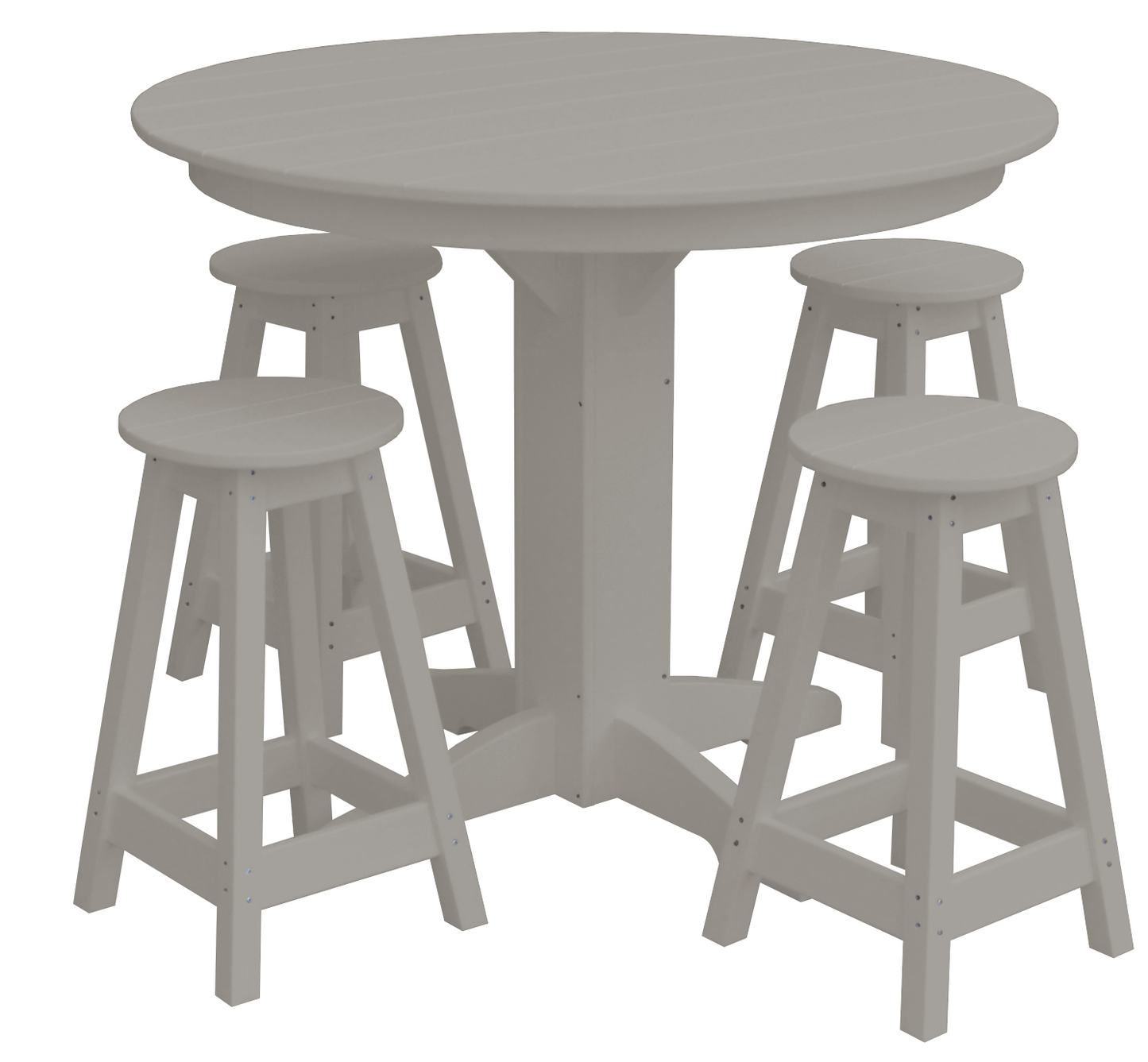 Bryton Park Poly Furniture Recycled Plastic 44in. Balcony Table with 4 Round Counter Stools 5 Piece Set (Counter Height) - LEAD TIME TO SHIP 10 BUSINESS DAYS