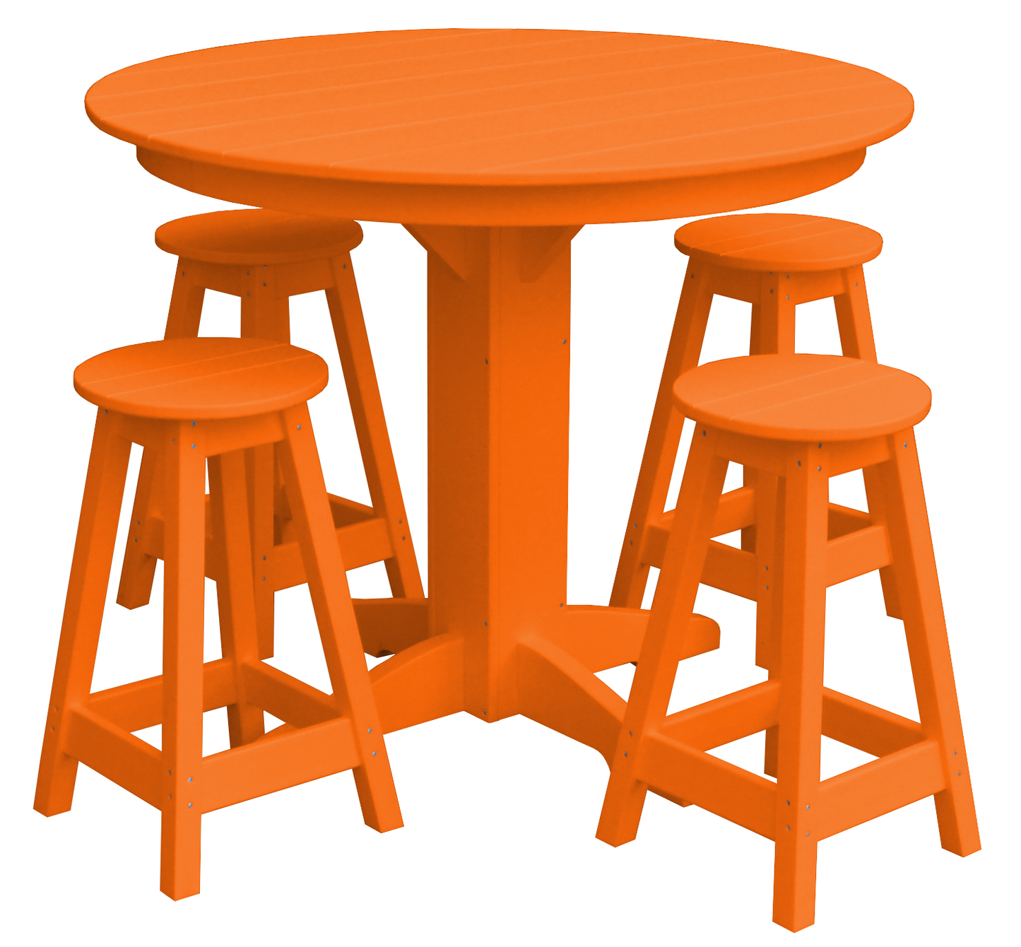 Bryton Park Poly Furniture Recycled Plastic 44in. Balcony Table with 4 Round Counter Stools 5 Piece Set (Counter Height) - LEAD TIME TO SHIP 10 BUSINESS DAYS