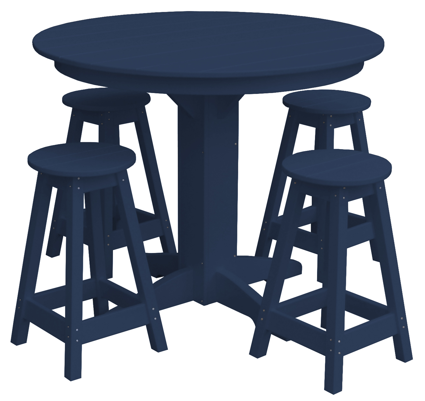 Bryton Park Poly Furniture Recycled Plastic 44in. Balcony Table with 4 Round Counter Stools 5 Piece Set (Counter Height) - LEAD TIME TO SHIP 10 BUSINESS DAYS