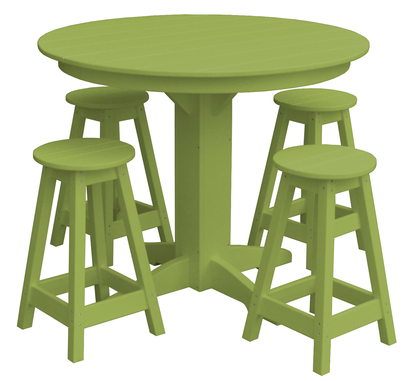 Bryton Park Poly Furniture Recycled Plastic 44in. Balcony Table with 4 Round Counter Stools 5 Piece Set (Counter Height) - LEAD TIME TO SHIP 10 BUSINESS DAYS