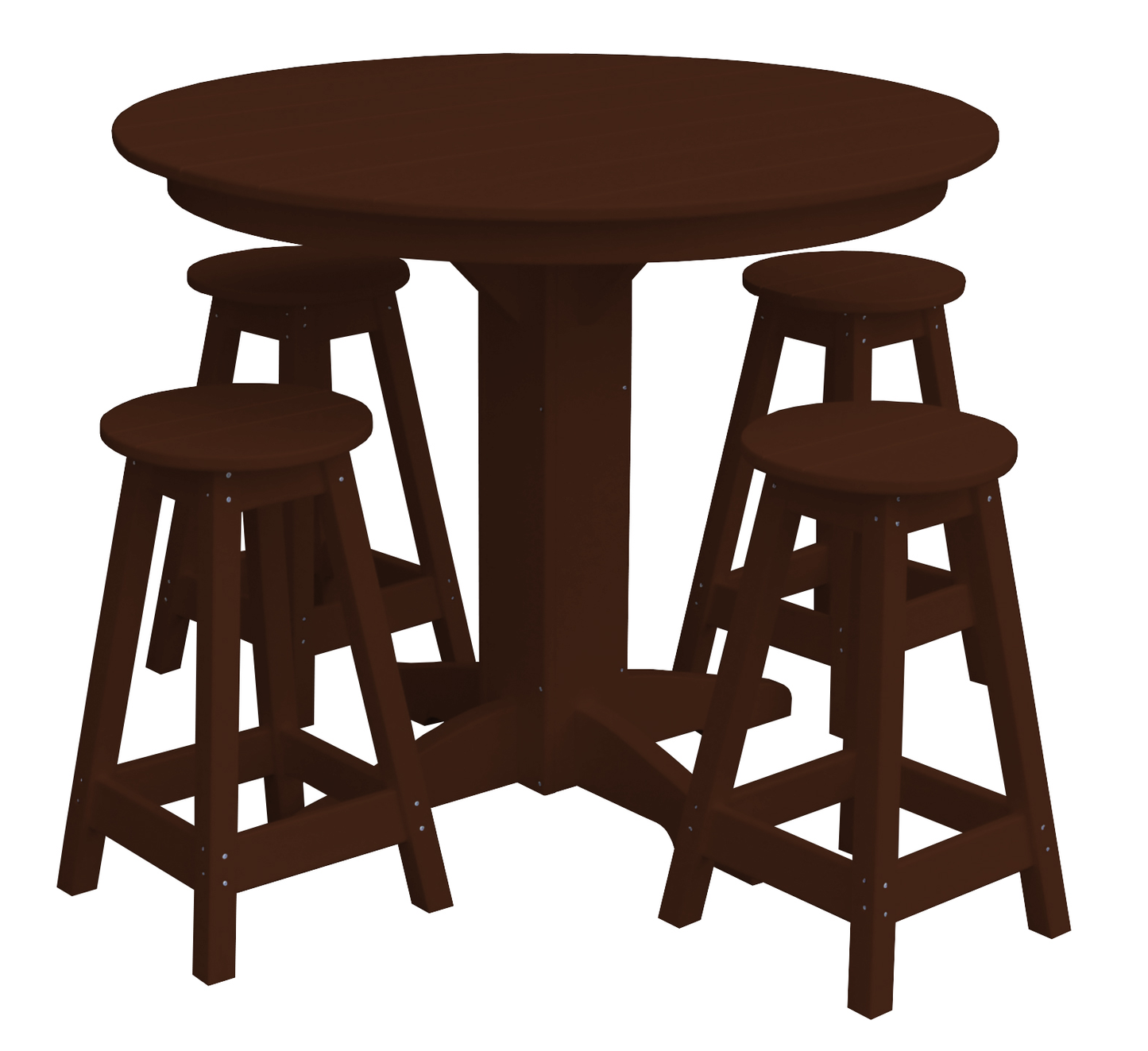 Bryton Park Poly Furniture Recycled Plastic 44in. Balcony Table with 4 Round Counter Stools 5 Piece Set (Counter Height) - LEAD TIME TO SHIP 10 BUSINESS DAYS