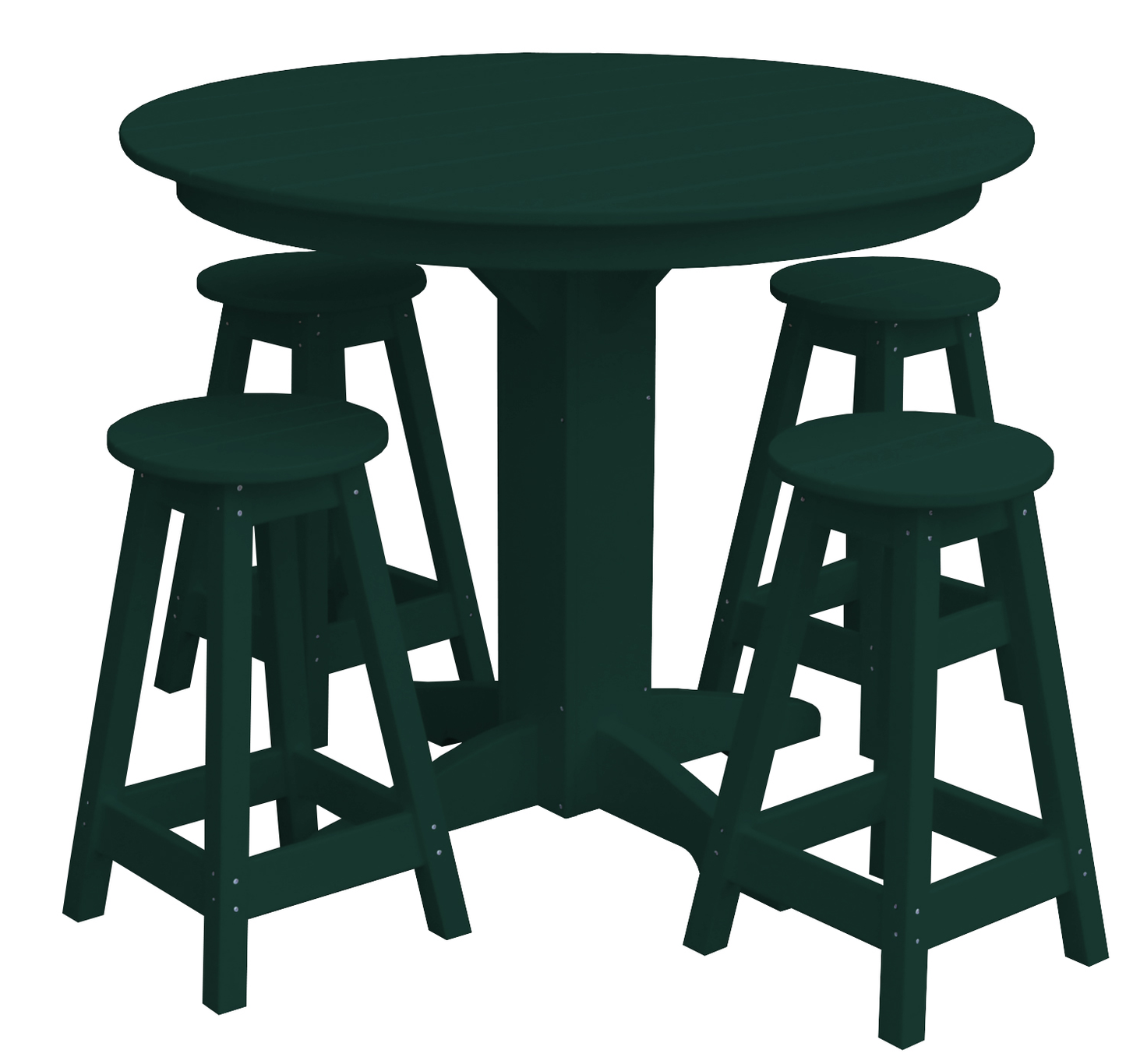 Bryton Park Poly Furniture Recycled Plastic 44in. Balcony Table with 4 Round Counter Stools 5 Piece Set (Counter Height) - LEAD TIME TO SHIP 10 BUSINESS DAYS