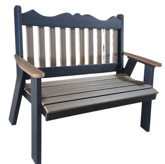 Bryton Park Poly Furniture Recycled Plastic 4' Royal English Garden Bench - LEAD TIME TO SHIP 10 BUSINESS DAYS