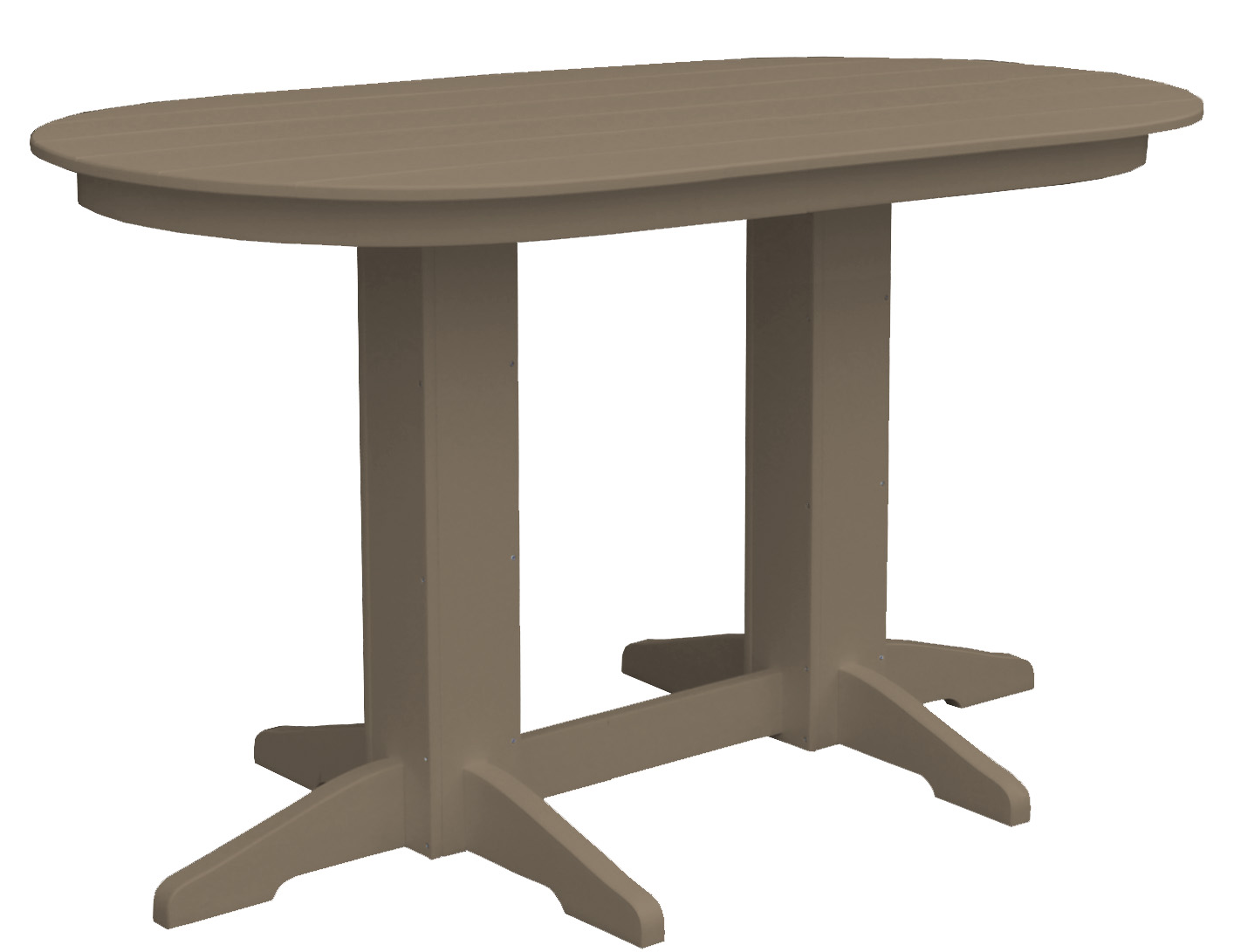 Bryton Park Poly Furniture Recycled Plastic 5' Oval Counter Table (Counter Height) - LEAD TIME TO SHIP 3 WEEKS OR LESS