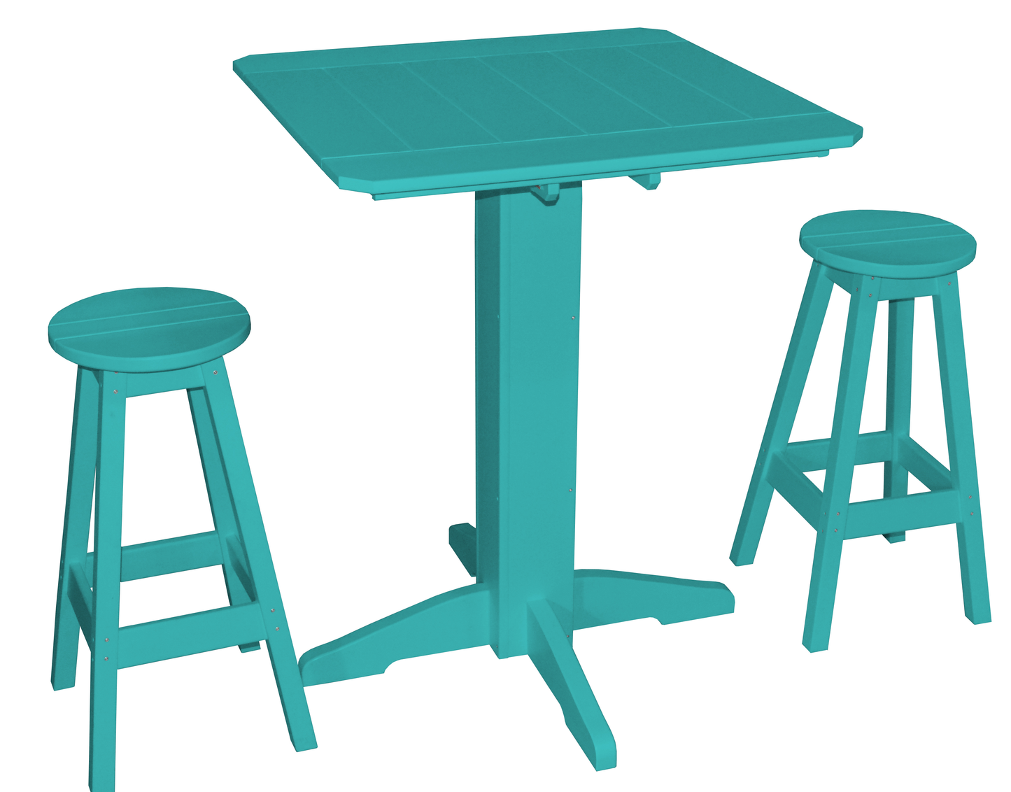 Bryton Park Poly Furniture Recycled Plastic Square 3 Piece Pub Set (BAR HEIGHT) - LEAD TIME TO SHIP 10 BUSINESS DAYS