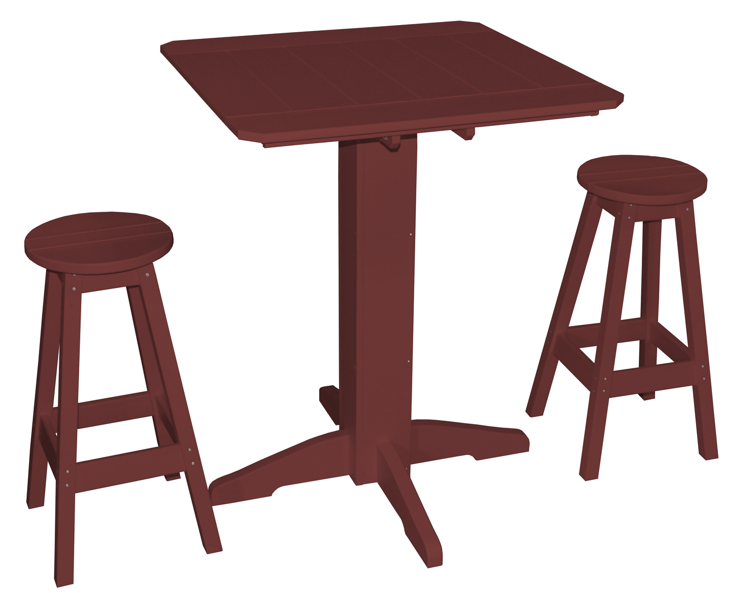 Bryton Park Poly Furniture Recycled Plastic Square 3 Piece Pub Set (BAR HEIGHT) - LEAD TIME TO SHIP 10 BUSINESS DAYS
