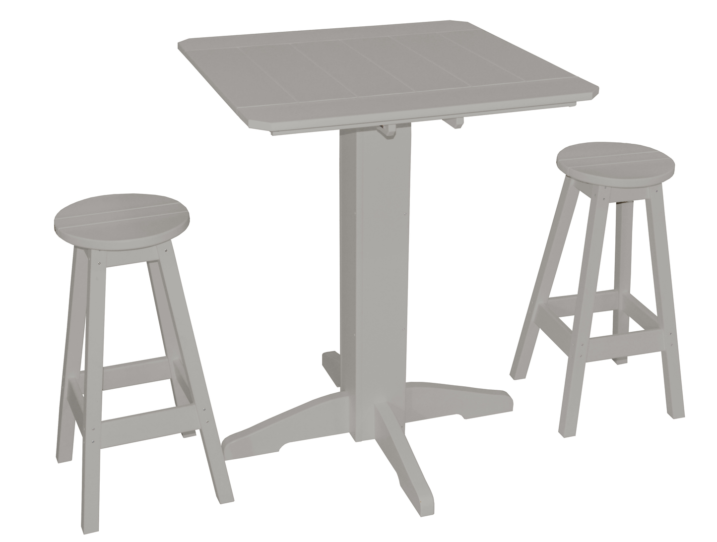 Bryton Park Poly Furniture Recycled Plastic Square 3 Piece Pub Set (BAR HEIGHT) - LEAD TIME TO SHIP 10 BUSINESS DAYS