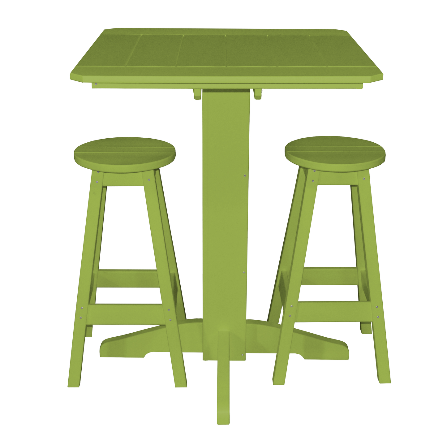 Bryton Park Poly Furniture Recycled Plastic Square 3 Piece Pub Set (BAR HEIGHT) - LEAD TIME TO SHIP 10 BUSINESS DAYS