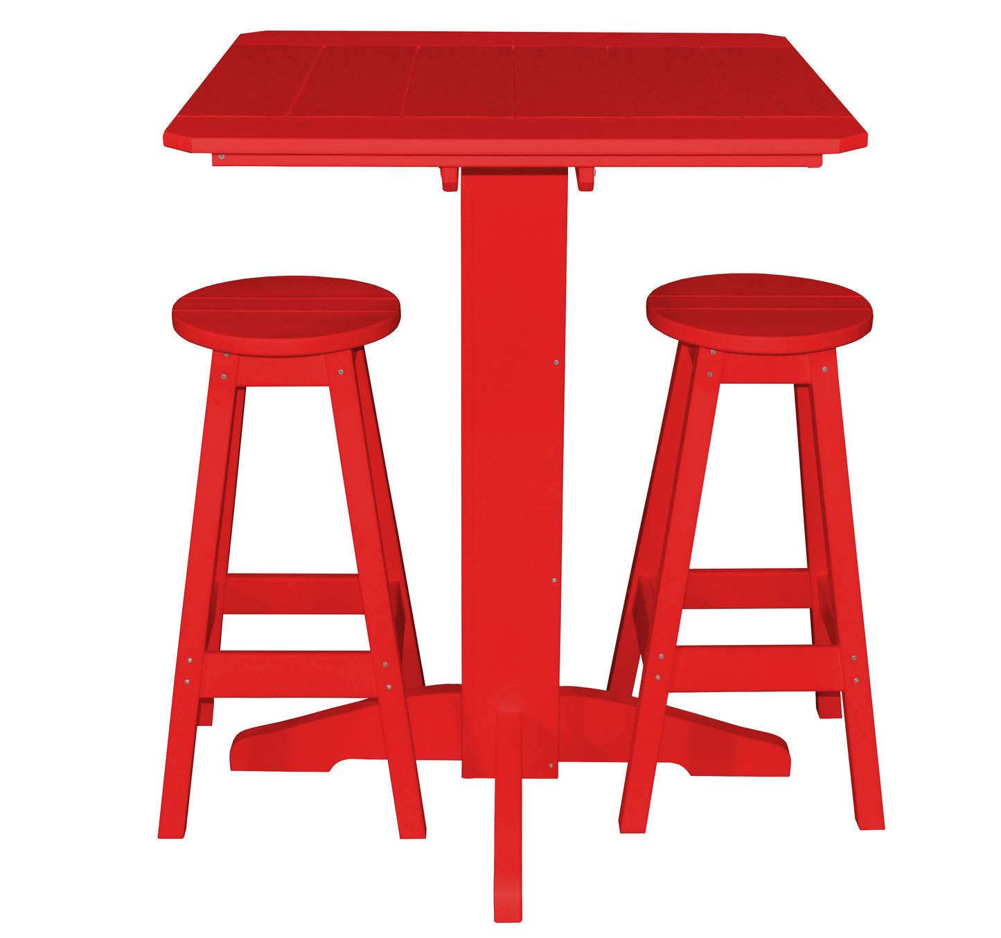 Bryton Park Poly Furniture Recycled Plastic Square 3 Piece Pub Set (BAR HEIGHT) - LEAD TIME TO SHIP 10 BUSINESS DAYS