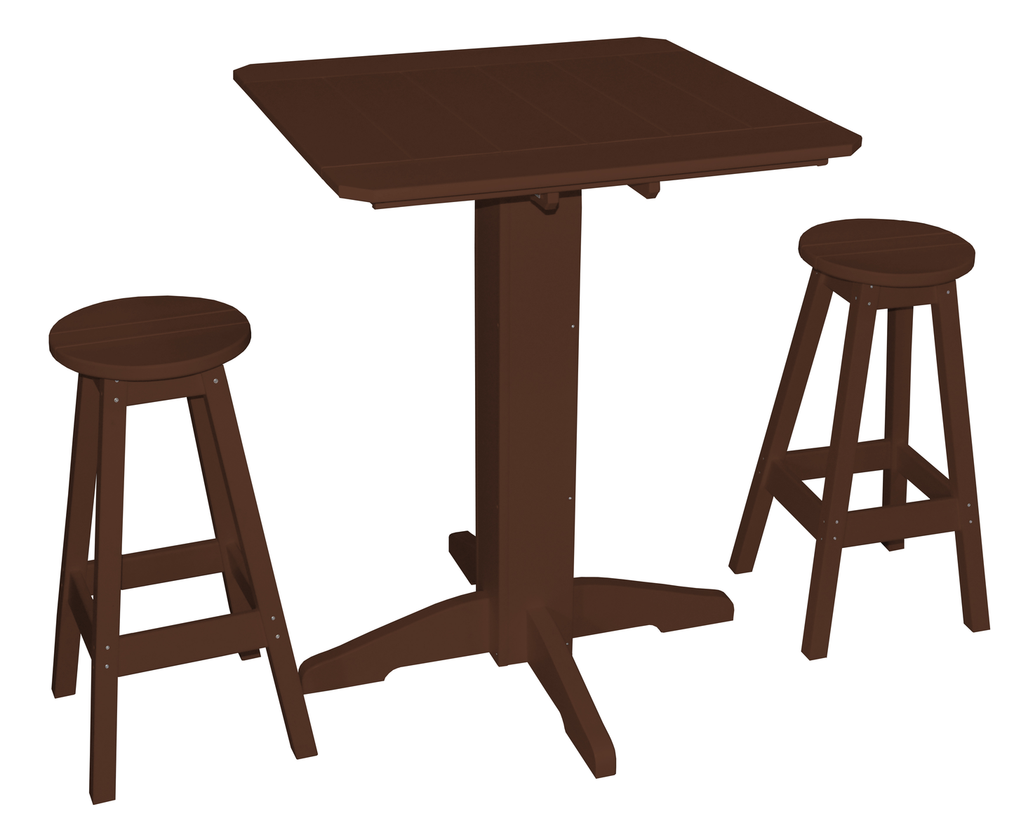 Bryton Park Poly Furniture Recycled Plastic Square 3 Piece Pub Set (BAR HEIGHT) - LEAD TIME TO SHIP 10 BUSINESS DAYS