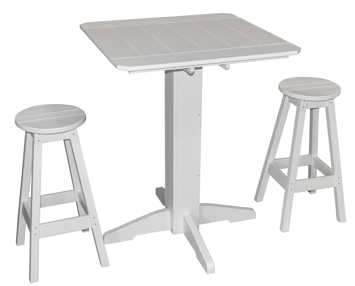 Bryton Park Poly Furniture Recycled Plastic Square 3 Piece Pub Set (BAR HEIGHT) - LEAD TIME TO SHIP 10 BUSINESS DAYS
