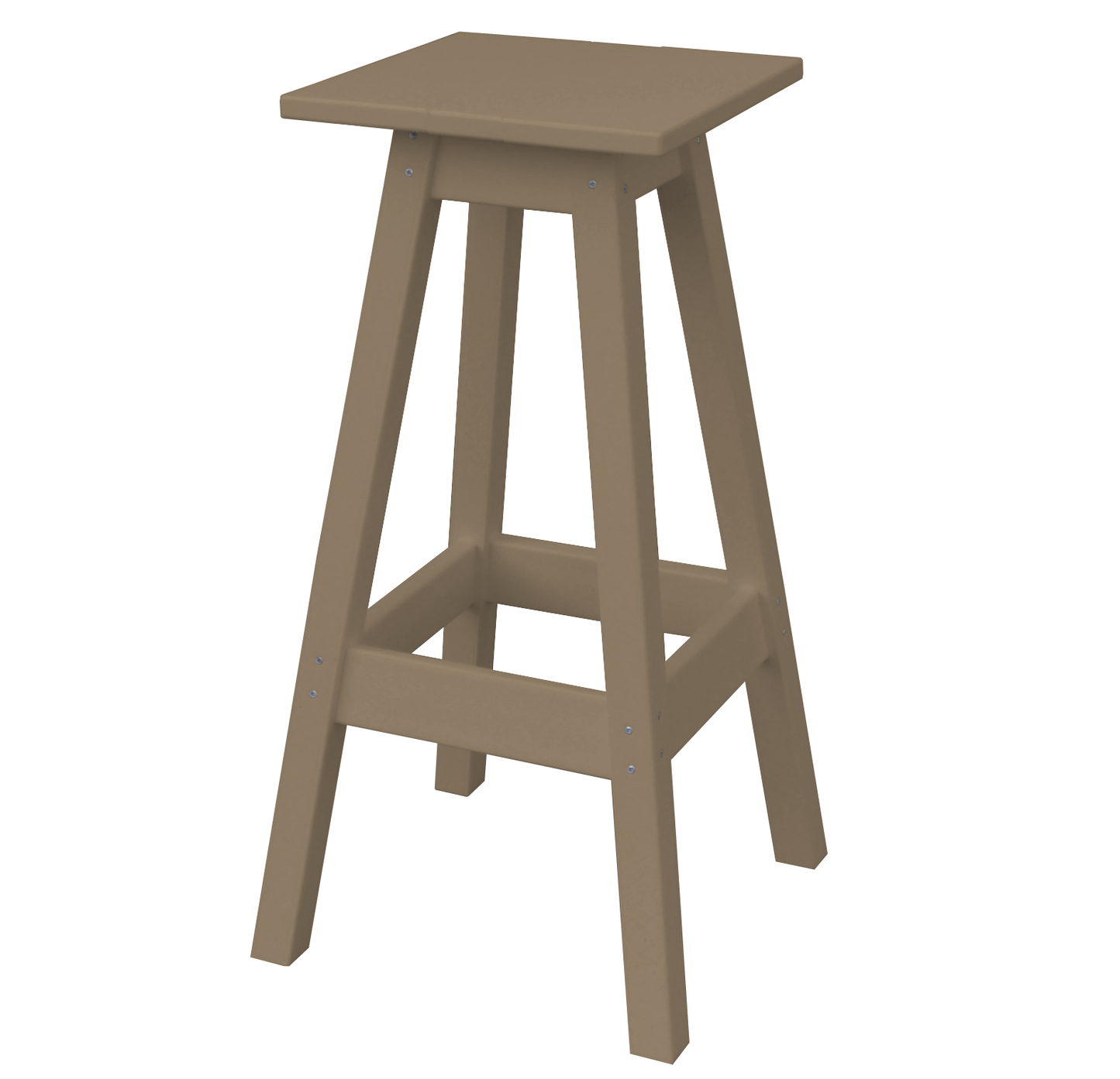 Bryton Park Poly Furniture Recycled Plastic Square Bar Stool (BAR HEIGHT) - LEAD TIME TO SHIP 3 WEEKS OR LESS