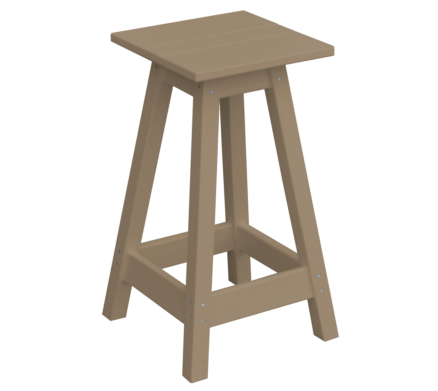 Bryton Park Poly Furniture Recycled Plastic Square Stool (Counter Height) - LEAD TIME TO SHIP 3 WEEKS OR LESS