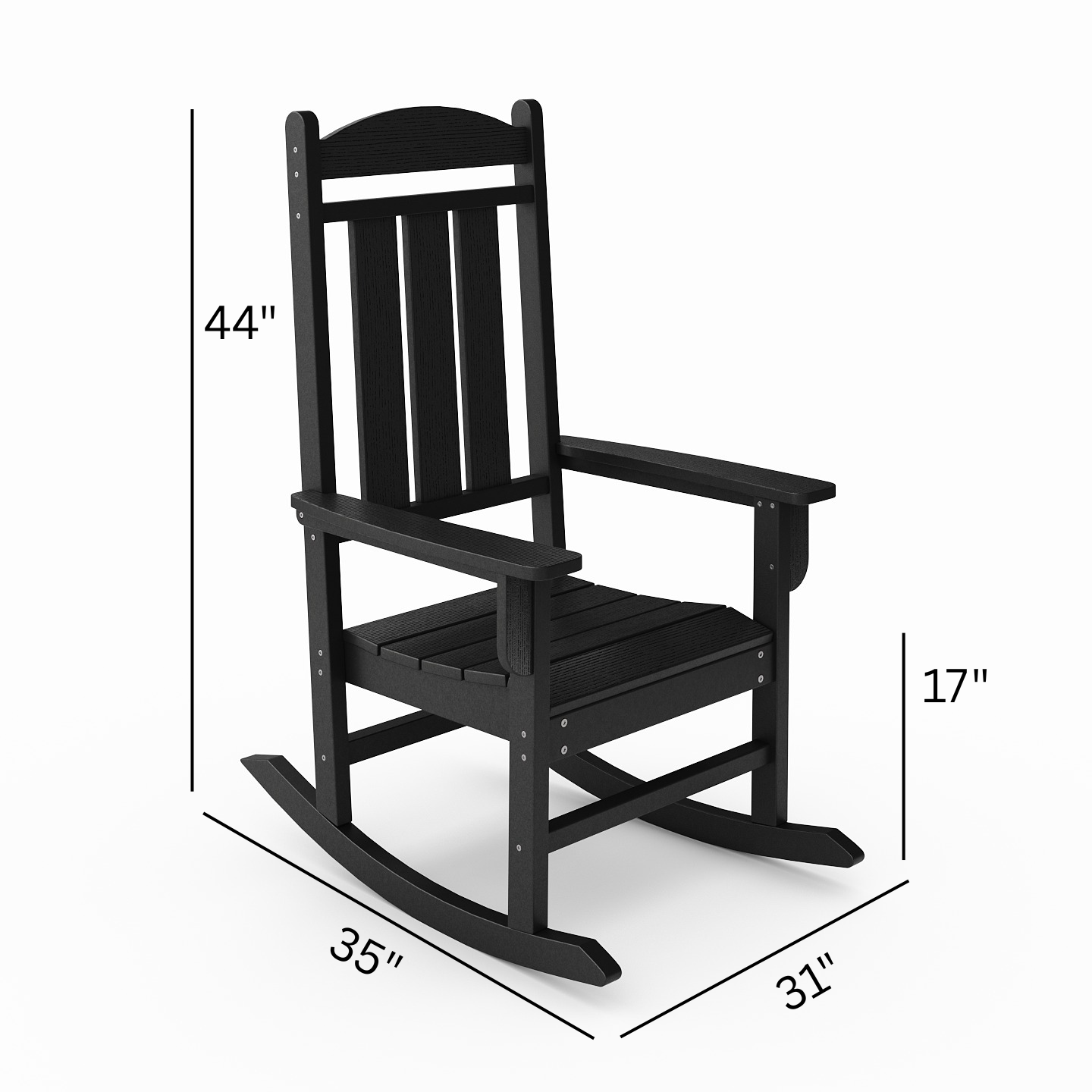 Sopoly Callaway Recycled Plastic Porch Rocking Chair - LEAD TIME TO SHIP 5 BUSINESS DAYS OR LESS