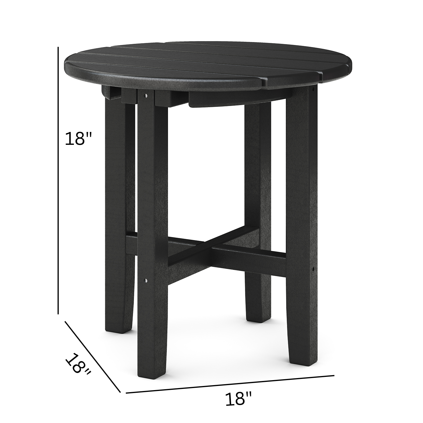 Sopoly 18" Recycled Plastic Classic Round Side Table - LEAD TIME TO SHIP 5 BUSINESS DAYS OR LESS