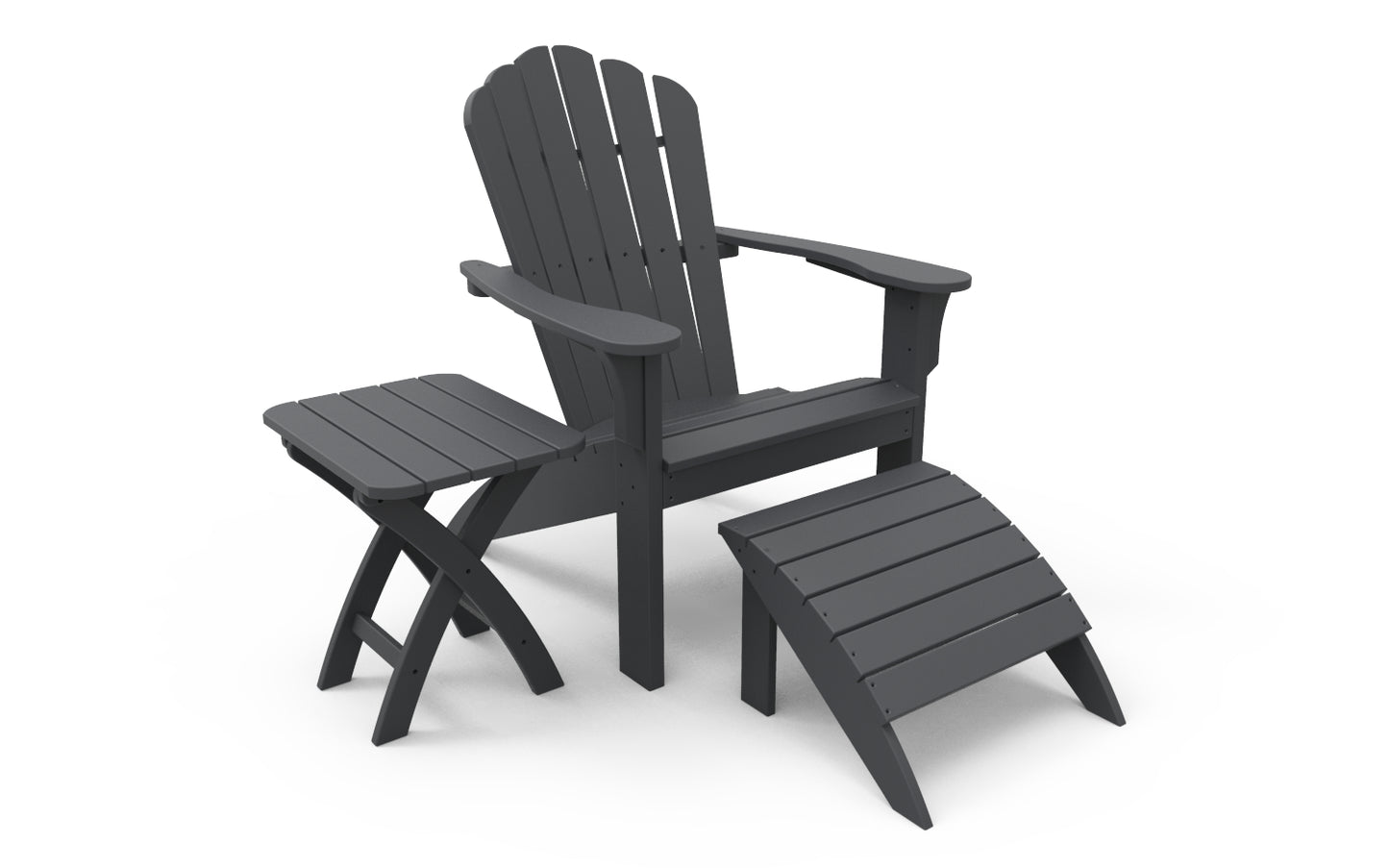 Seaside Casual Recycled Plastic Coastline Harbor View Foot Stool - LEAD TIME TO SHIP 2 TO 4 WEEKS