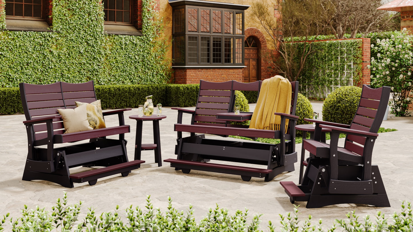 LuxCraft Recycled Plastic 4' Contour Balcony Glider - LEAD TIME TO SHIP 7 BUSINESS DAYS OR LESS