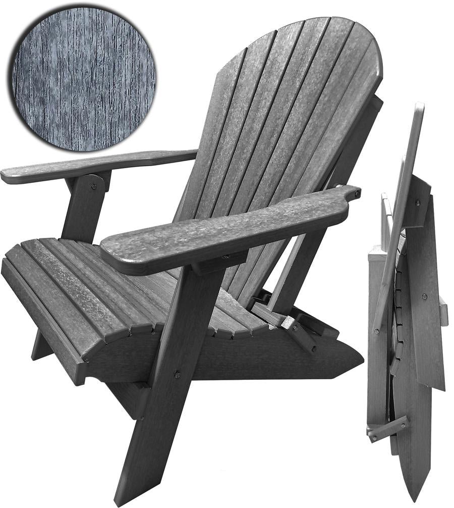 Patio Surplus® Recycled Plastic King Size Folding Adirondack Chair (LIFETIME WARRANTY) - LEAD TIME TO SHIP 2 TO 3 BUSINESS DAYS