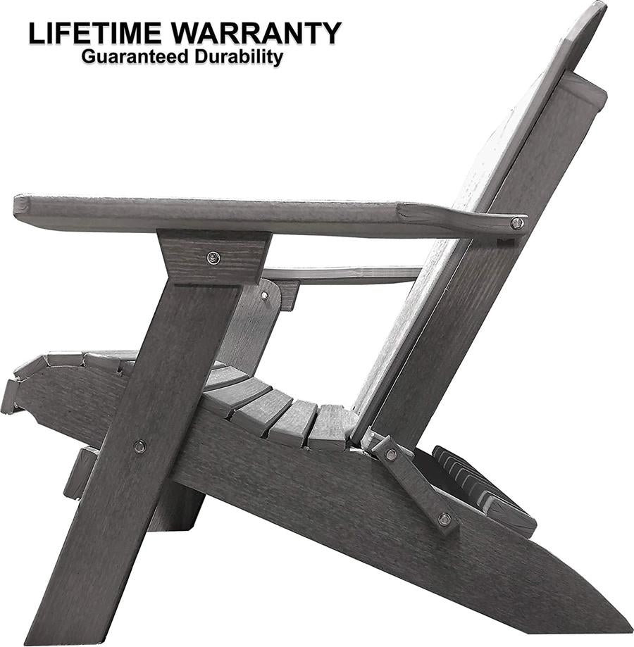 Patio Surplus® Recycled Plastic King Size Folding Adirondack Chair (LIFETIME WARRANTY) - LEAD TIME TO SHIP 2 TO 3 BUSINESS DAYS
