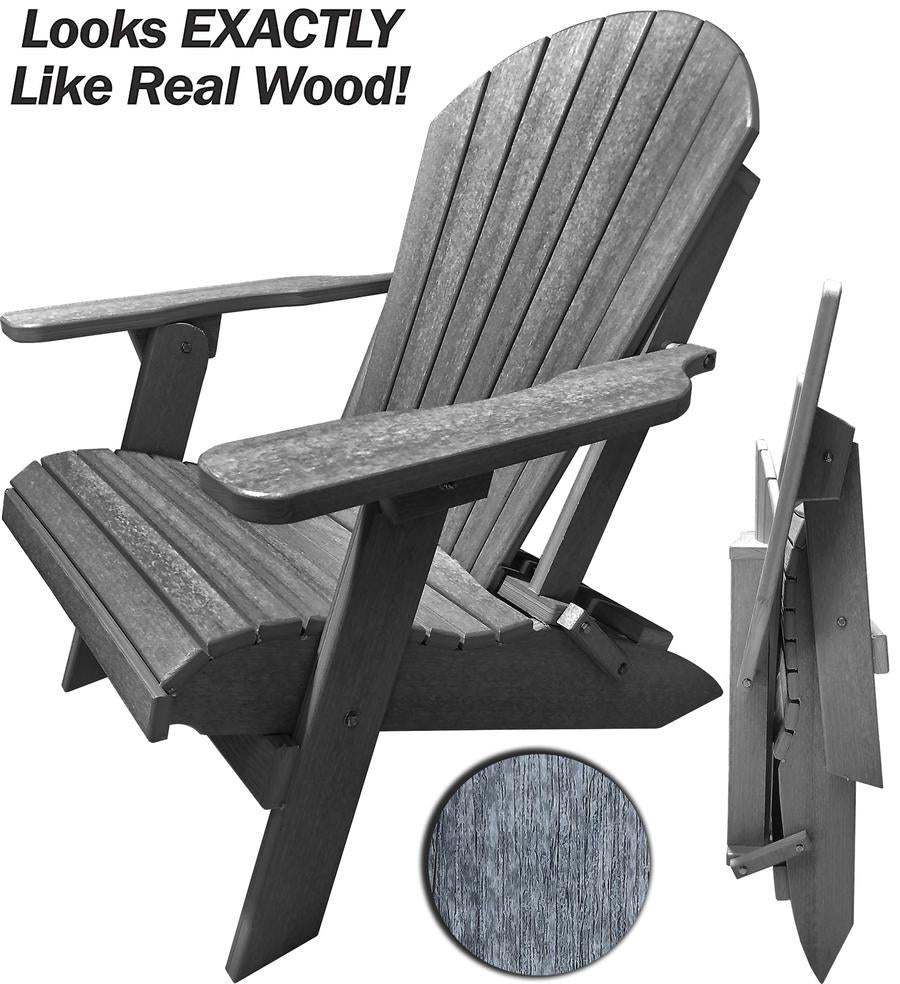 Patio Surplus® Recycled Plastic King Size Folding Adirondack Chair (LIFETIME WARRANTY) - LEAD TIME TO SHIP 2 TO 3 BUSINESS DAYS