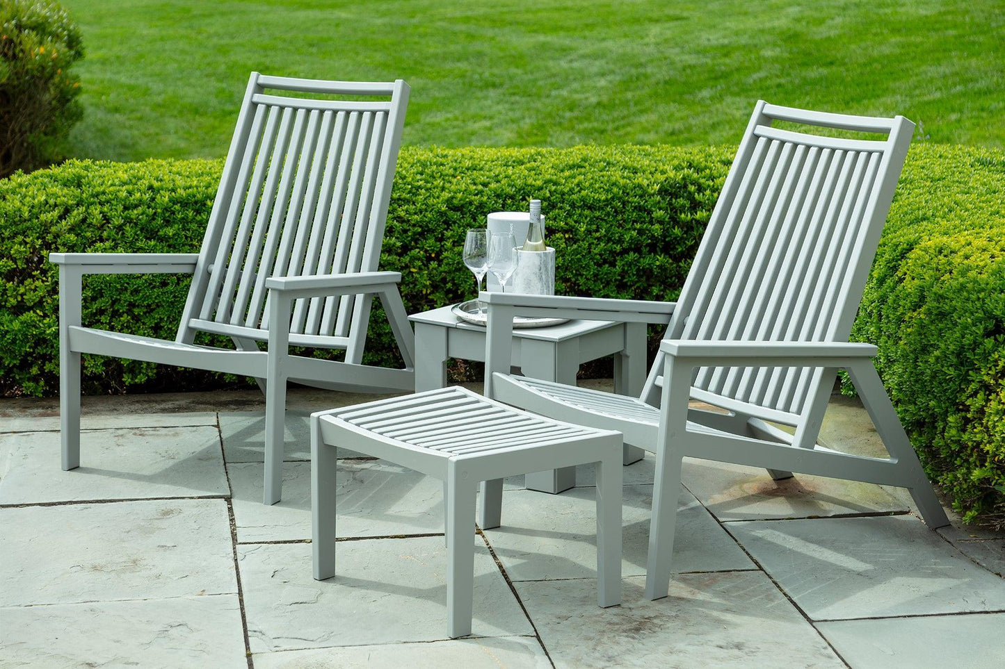 Seaside Casual Recycled Plastic Sur Ottoman - LEAD TIME TO SHIP 2 TO 4 WEEKS