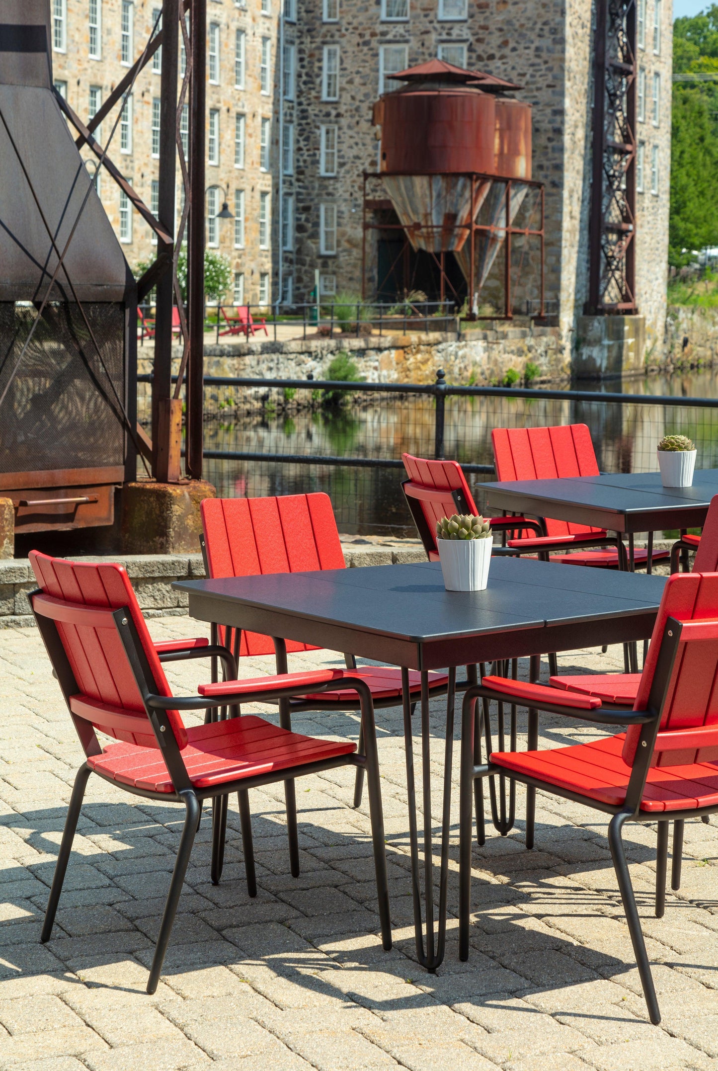 Seaside Casual Recycled Plastic HIP Stackable Dining Arm Chair - LEAD TIME TO SHIP 2 TO 4 WEEKS