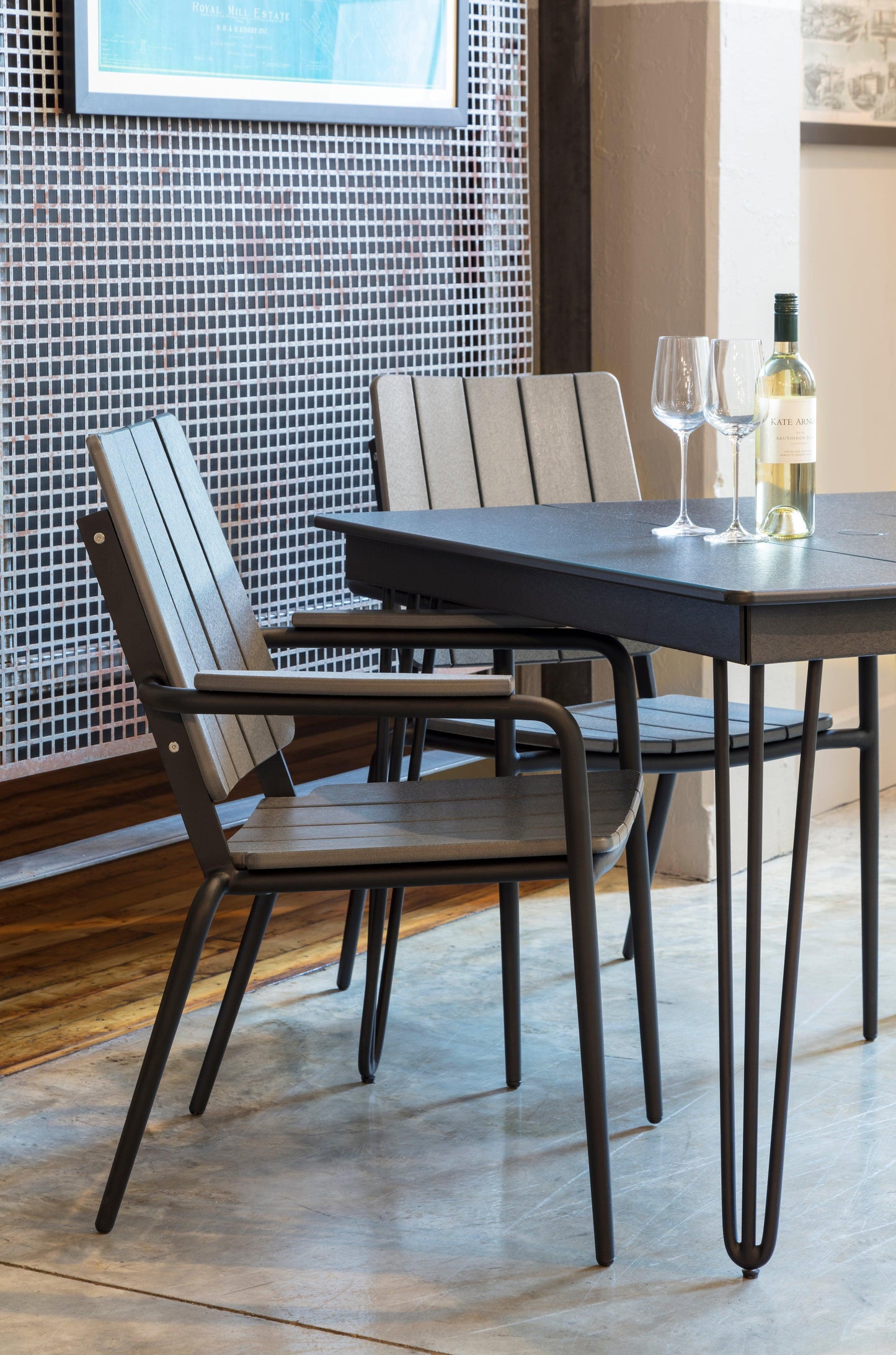 Seaside Casual Recycled Plastic HIP Stackable Dining Arm Chair - LEAD TIME TO SHIP 2 TO 4 WEEKS