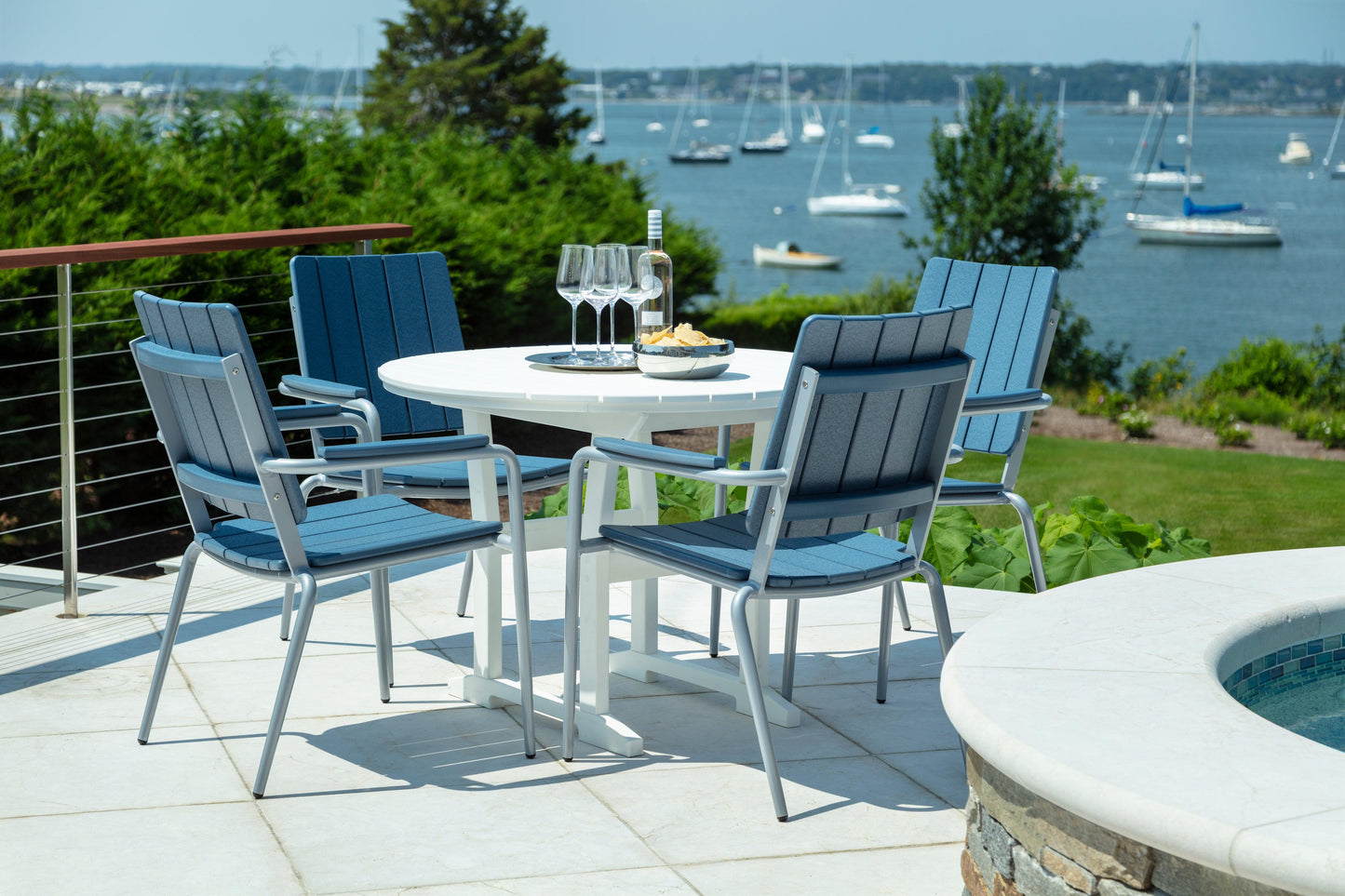 Seaside Casual Recycled Plastic HIP Stackable Dining Arm Chair - LEAD TIME TO SHIP 2 TO 4 WEEKS