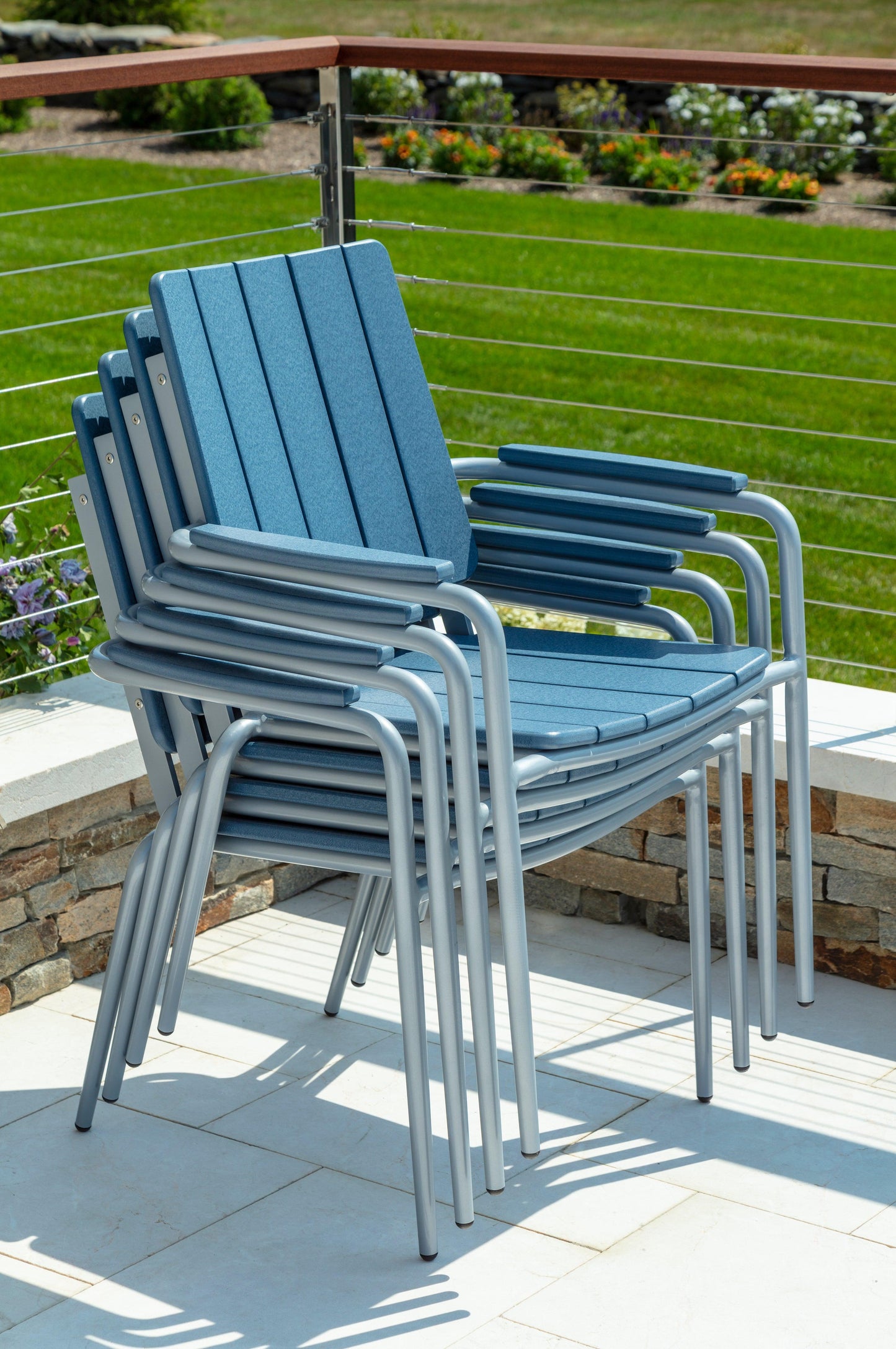 Seaside Casual Recycled Plastic HIP Stackable Dining Arm Chair - LEAD TIME TO SHIP 2 TO 4 WEEKS