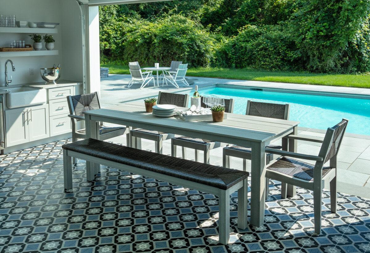 Seaside Casual Recycled Plastic Greenwich 80" Dining Bench (WOVEN) - LEAD TIME TO SHIP 2 TO 4 WEEKS Regular price