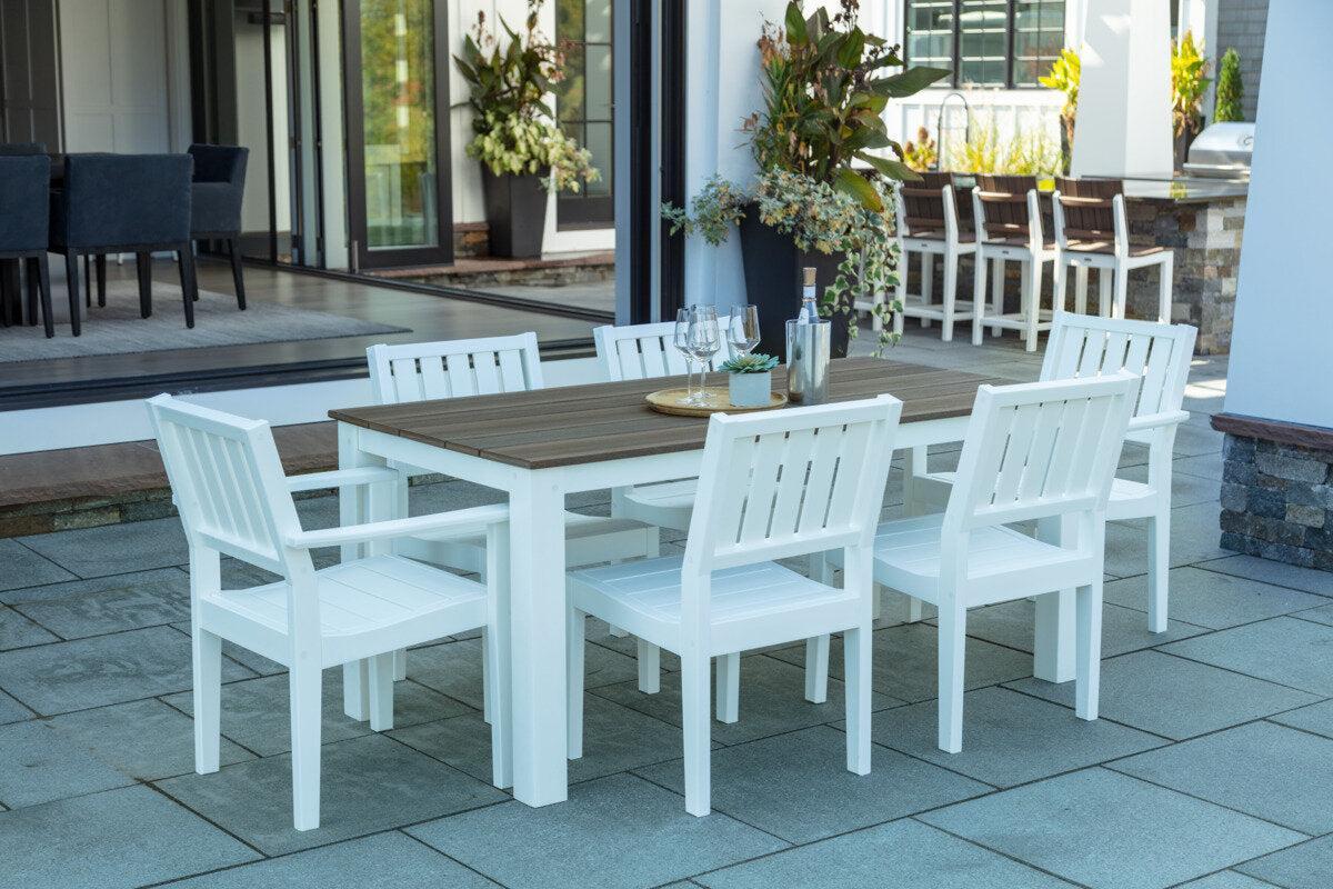 Seaside Casual Recycled Plastic Greenwich Dining Arm Chair Slatted - LEAD TIME TO SHIP 2 TO 4 WEEKS