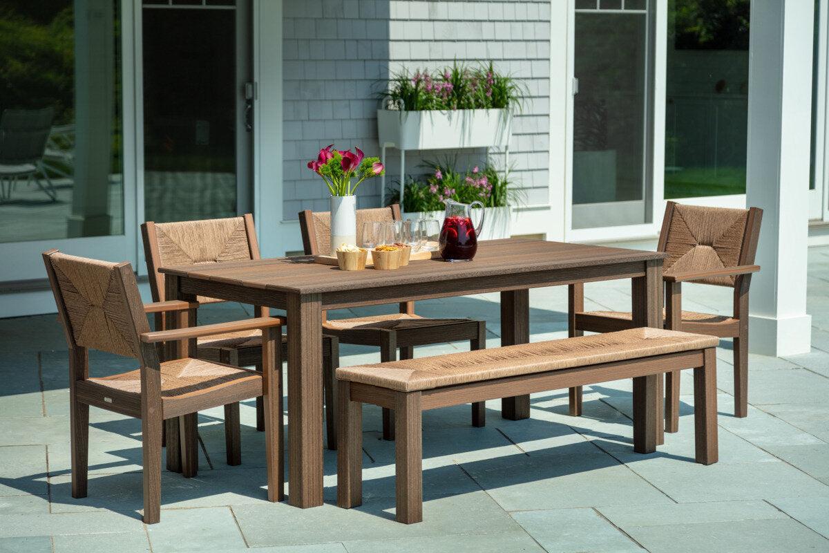 Seaside Casual Recycled Plastic Greenwich 60" Dining Bench (WOVEN) - LEAD TIME TO SHIP 2 TO 4 WEEKS Regular price