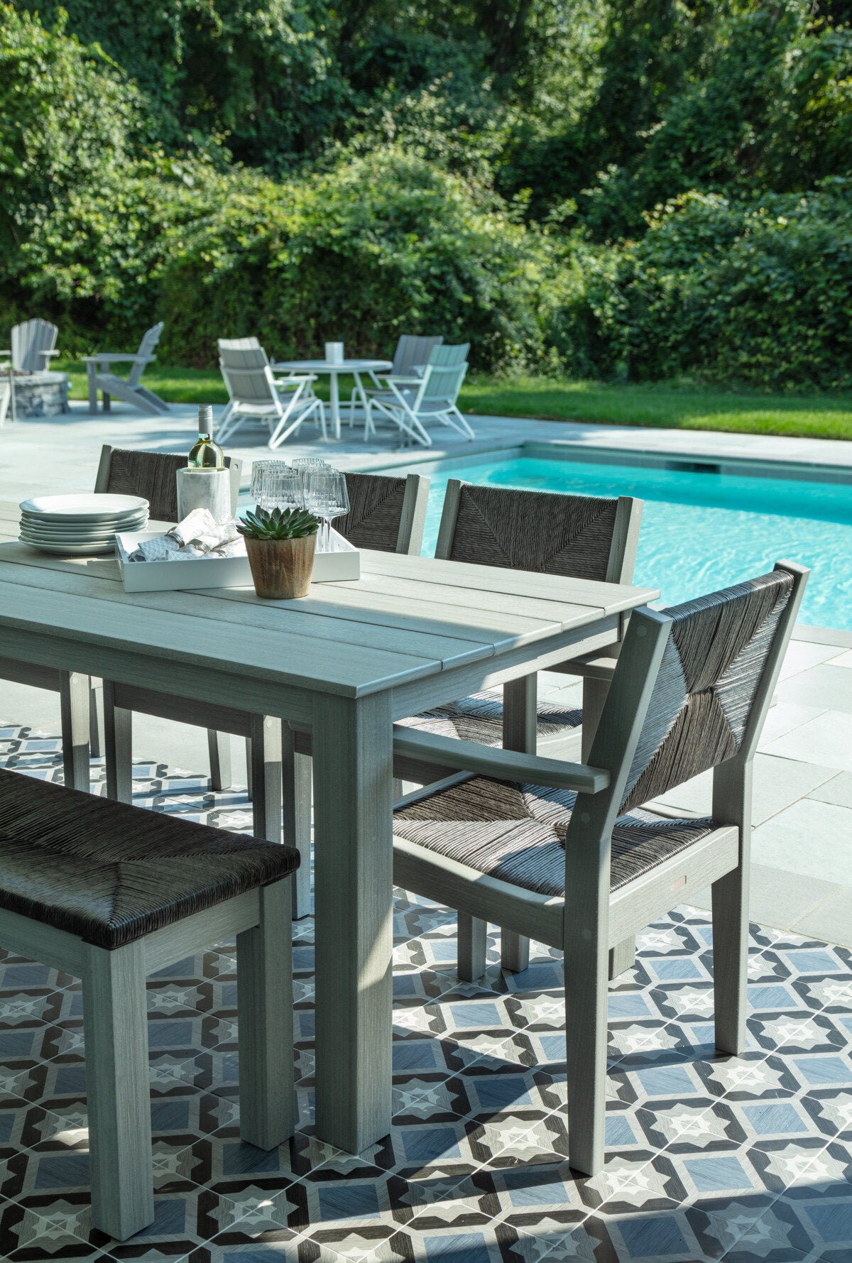 Seaside Casual Recycled Plastic Greenwich 60" Dining Bench (WOVEN) - LEAD TIME TO SHIP 2 TO 4 WEEKS Regular price