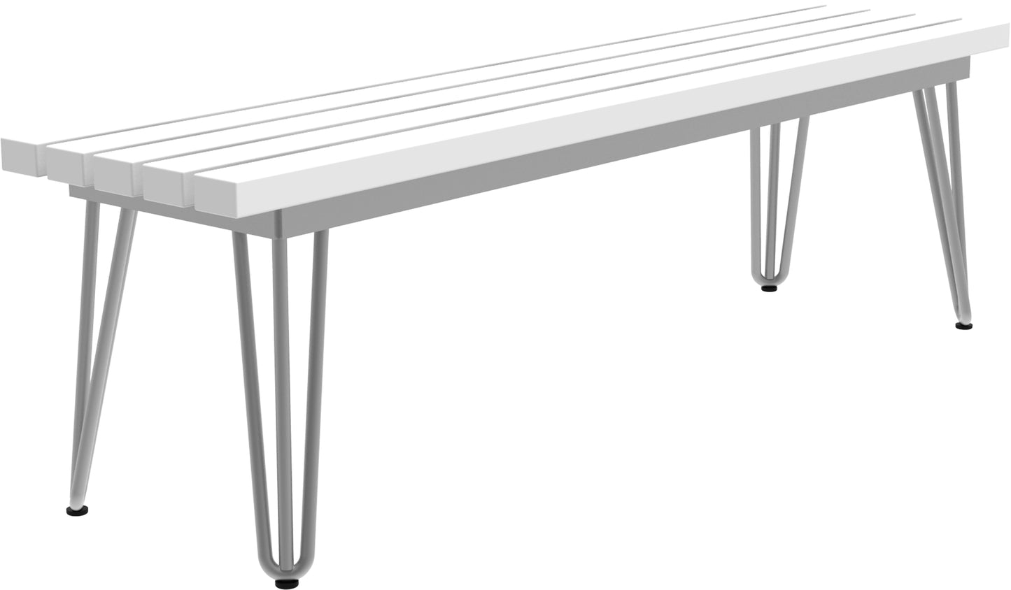 Seaside Casual Recycled Plastic HIP Hairpin Bench - LEAD TIME TO SHIP 2 TO 4 WEEKS